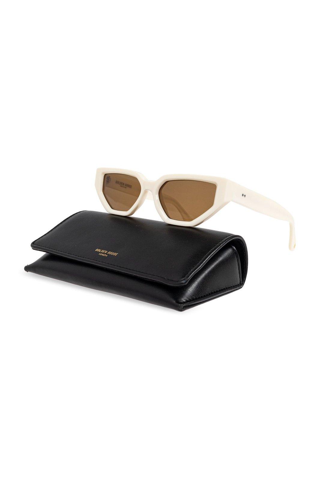Golden Goose Curved Tips Rectangular Frame Sunglasses In Neutral