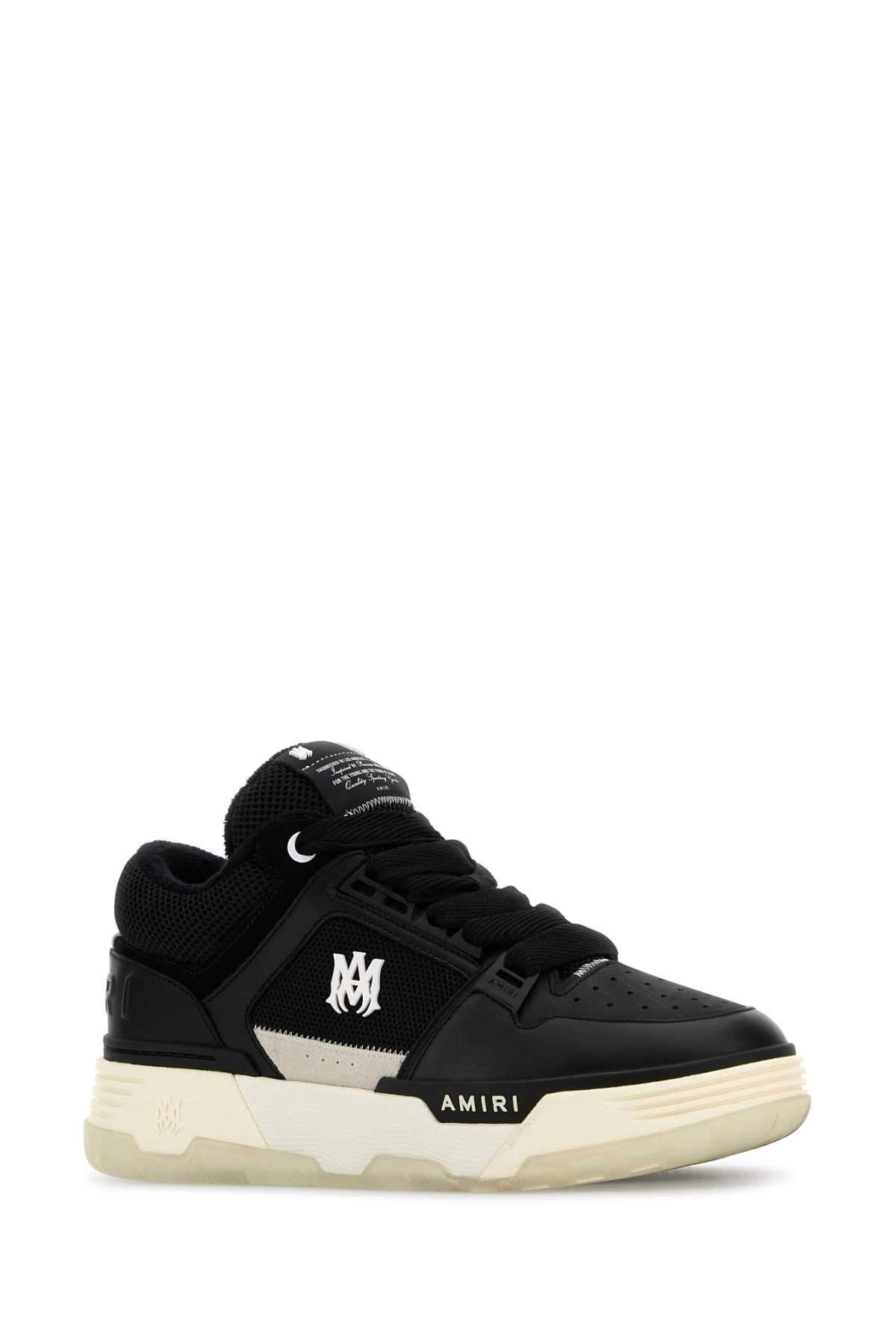 Shop Amiri Black Leather And Fabric Ma-1 Sneakers