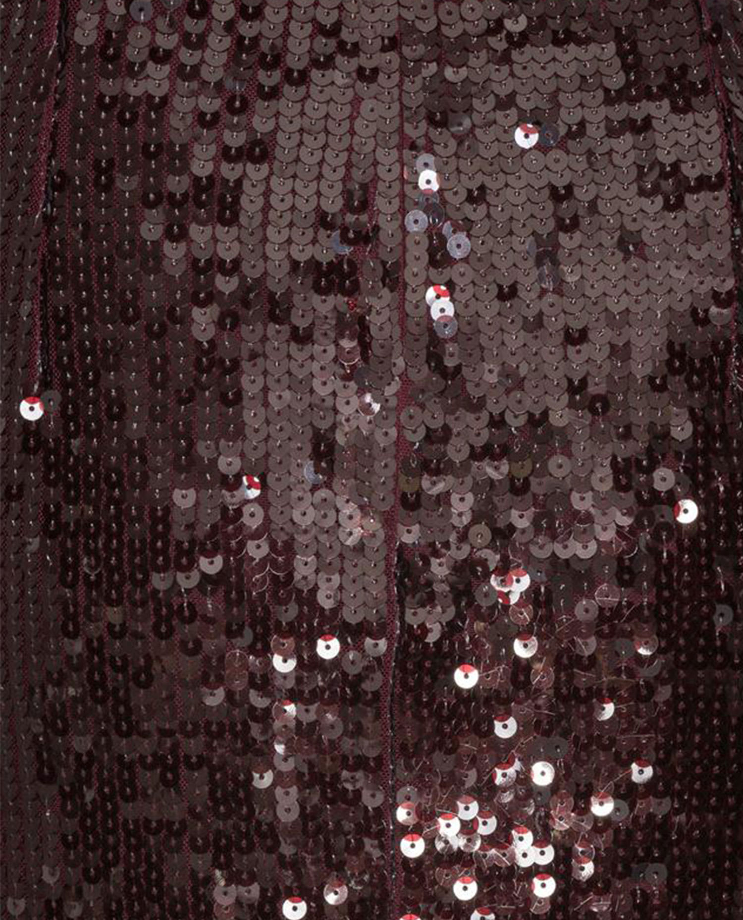 Rotate Birger Christensen Burgundy Midi Skirt With Sequined Finish In Brown