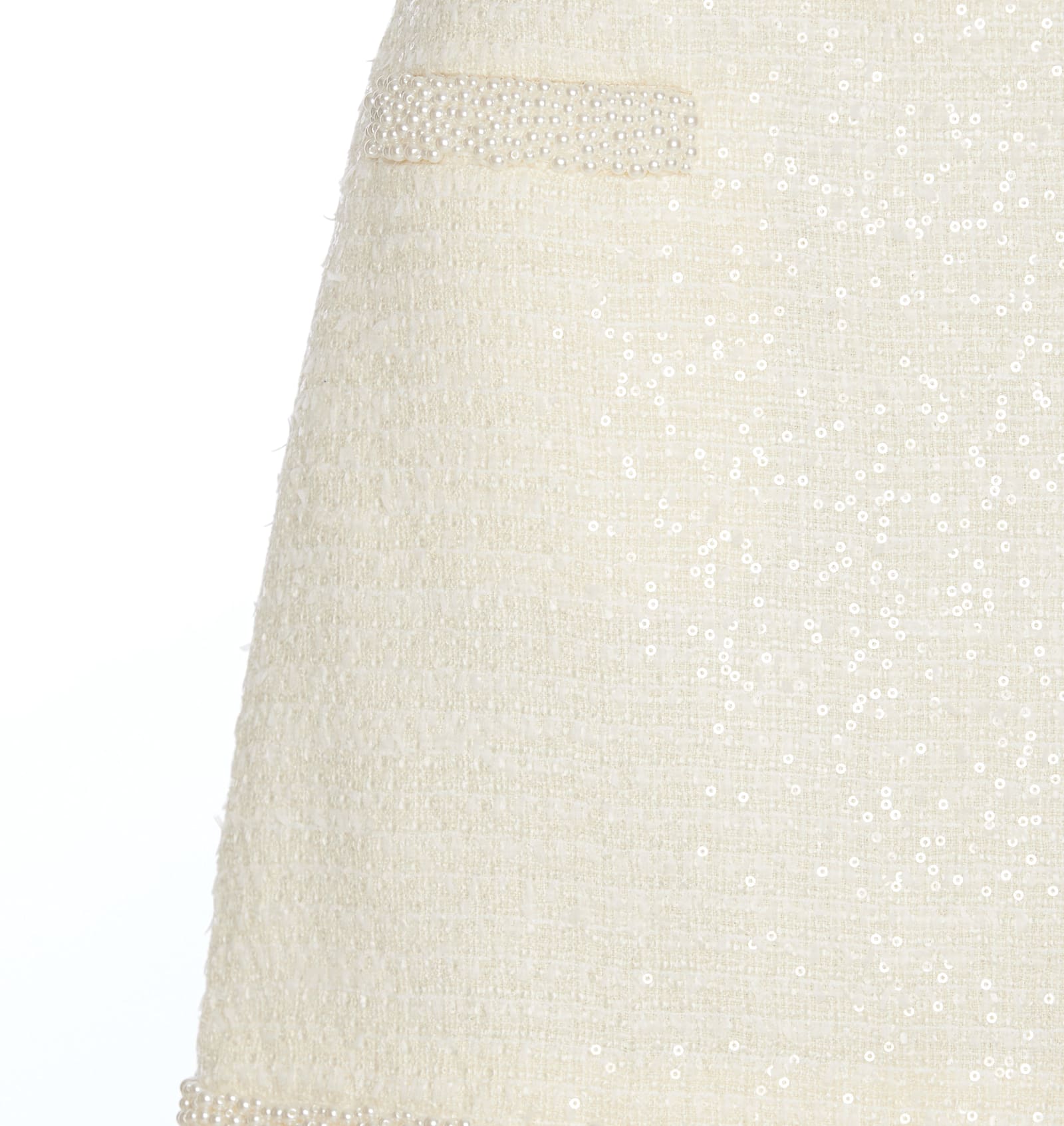 SELF-PORTRAIT BOUCLE PEARL MINI SKIRT 