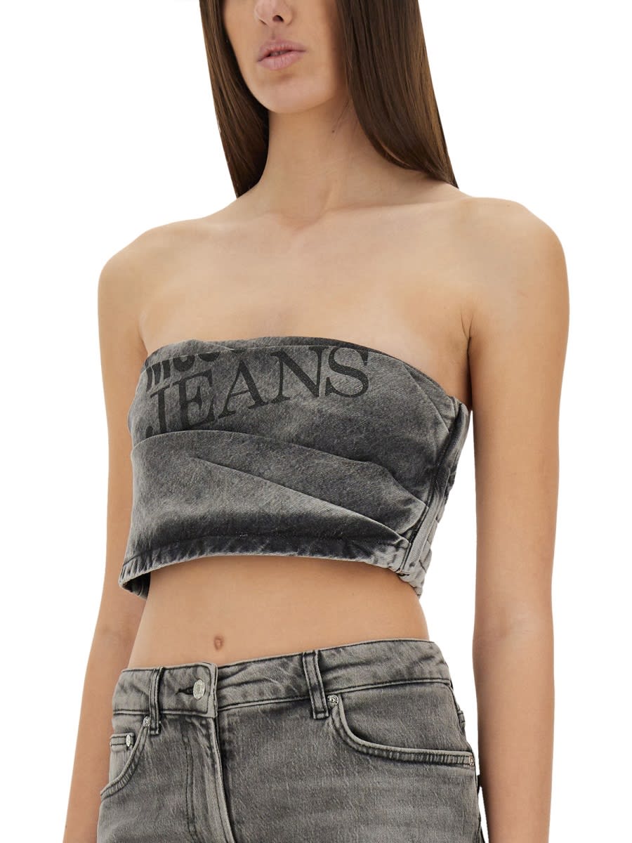 Moschino Denim Top In Grey