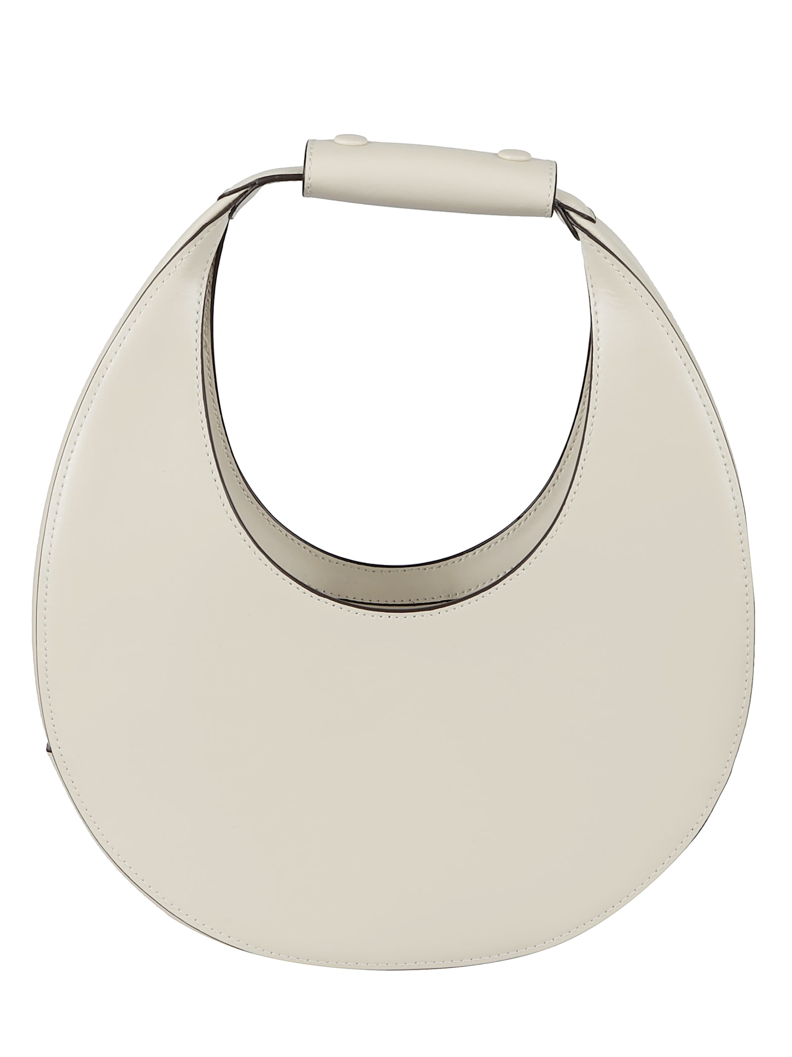 Staud Crescent-shaped Cream Leather Mini Moon Bag In White