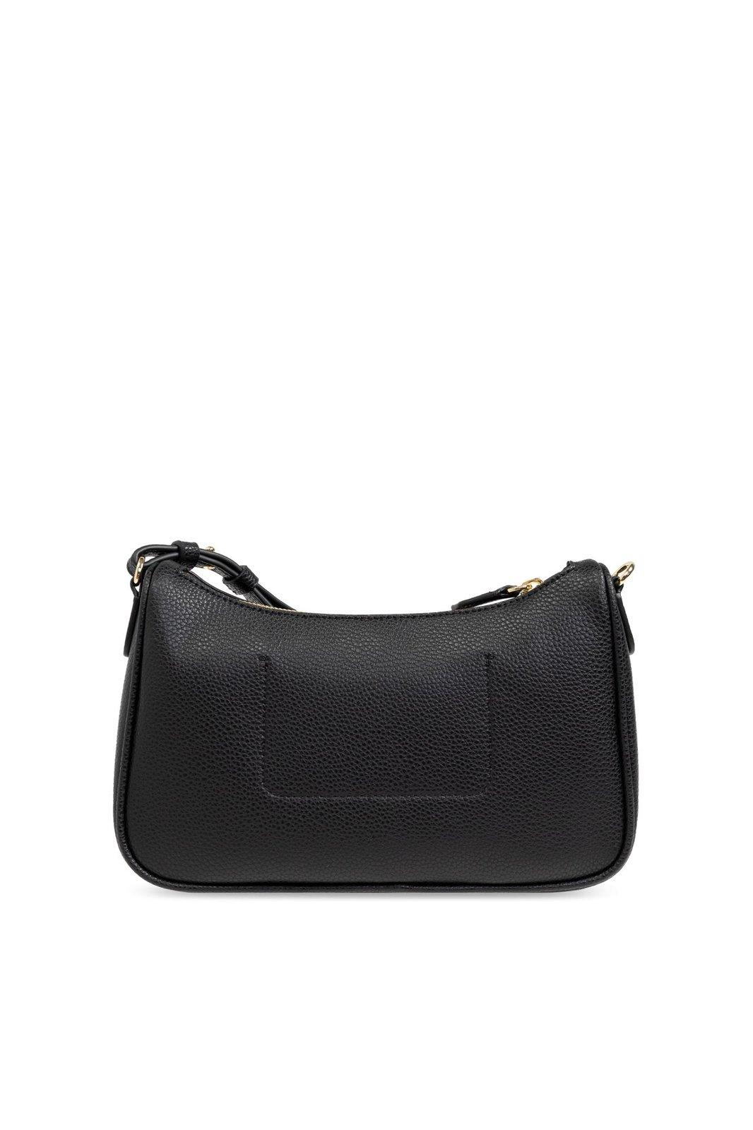 Shop Emporio Armani Shoulder Bag With Printed Logo In Nero/silver