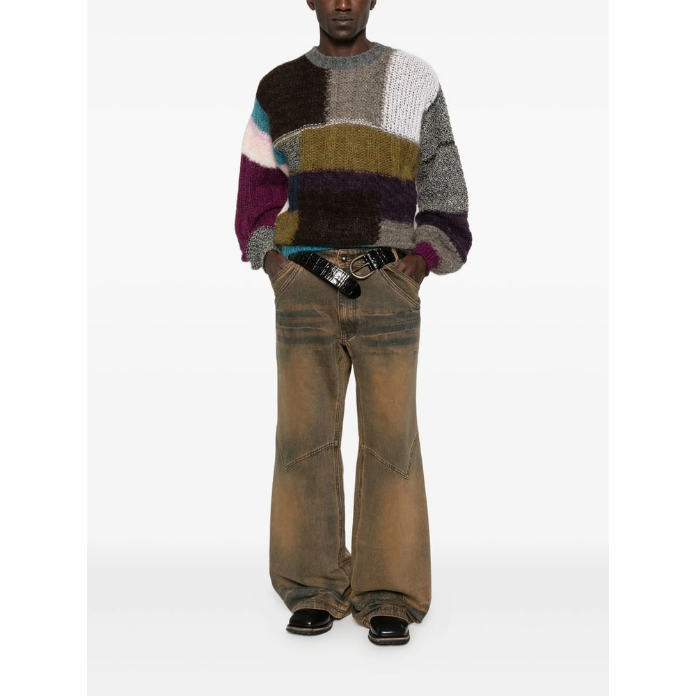 Magliano Ribbed Crewneck Sweater In Brown