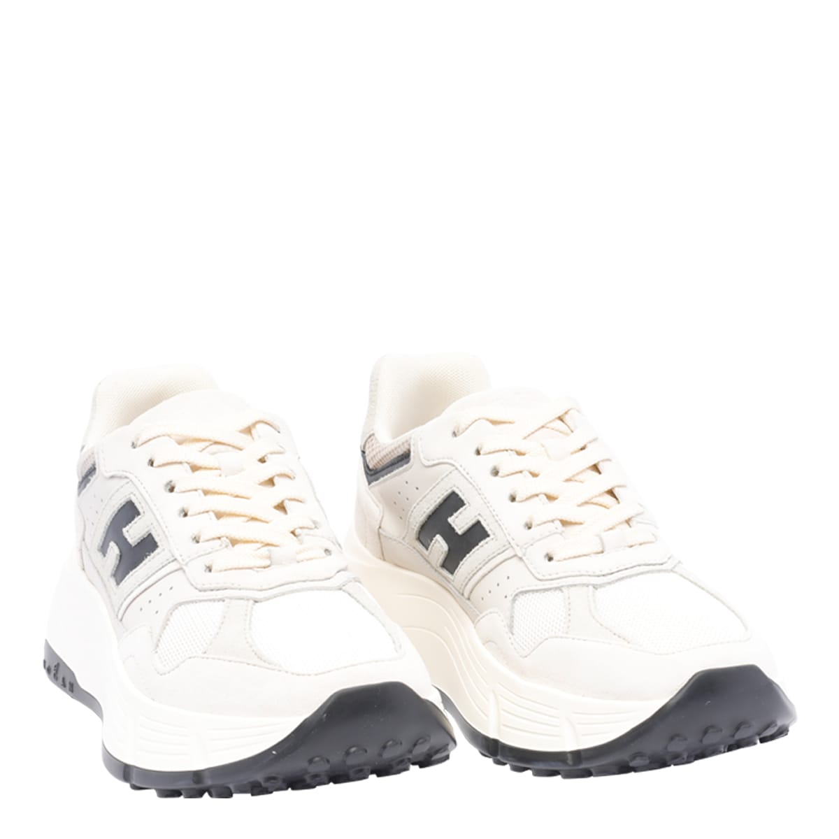Hogan H669 Lace-up Leather Shoes In White