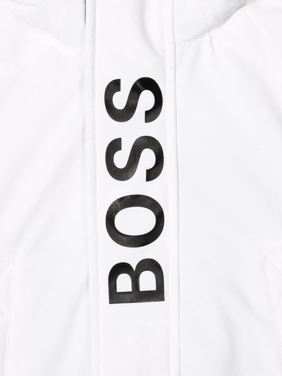 Shop Hugo Boss Hooded Parka In White