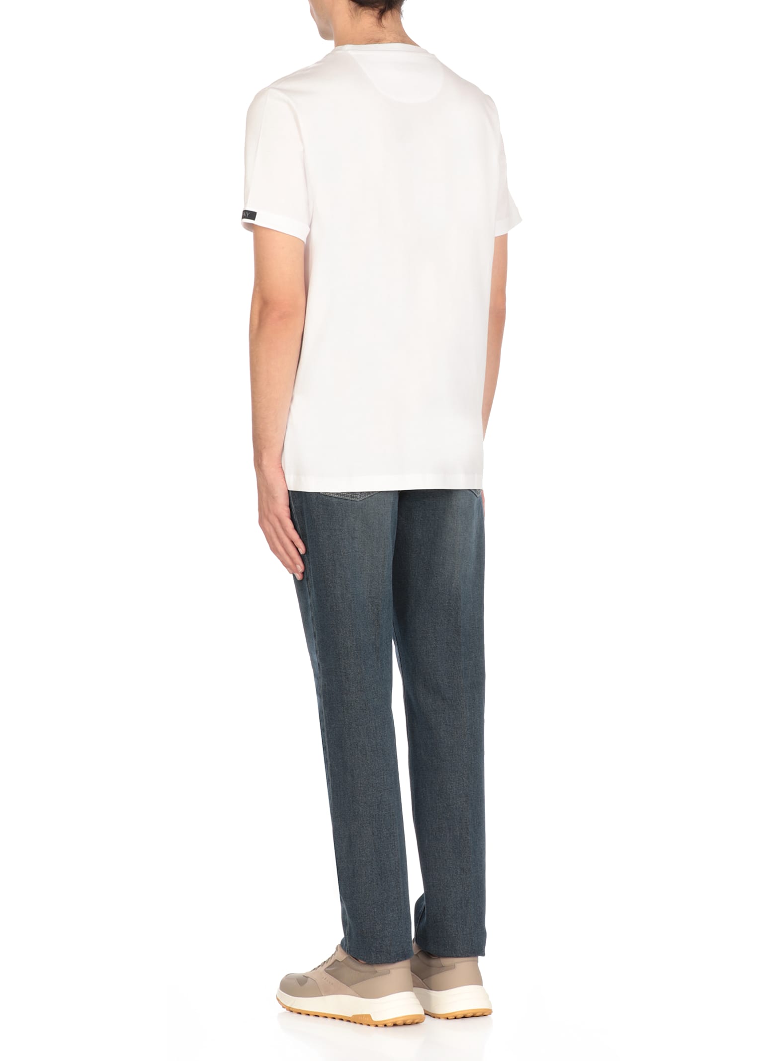 Fay Logo-patch Cotton T-shirt In White