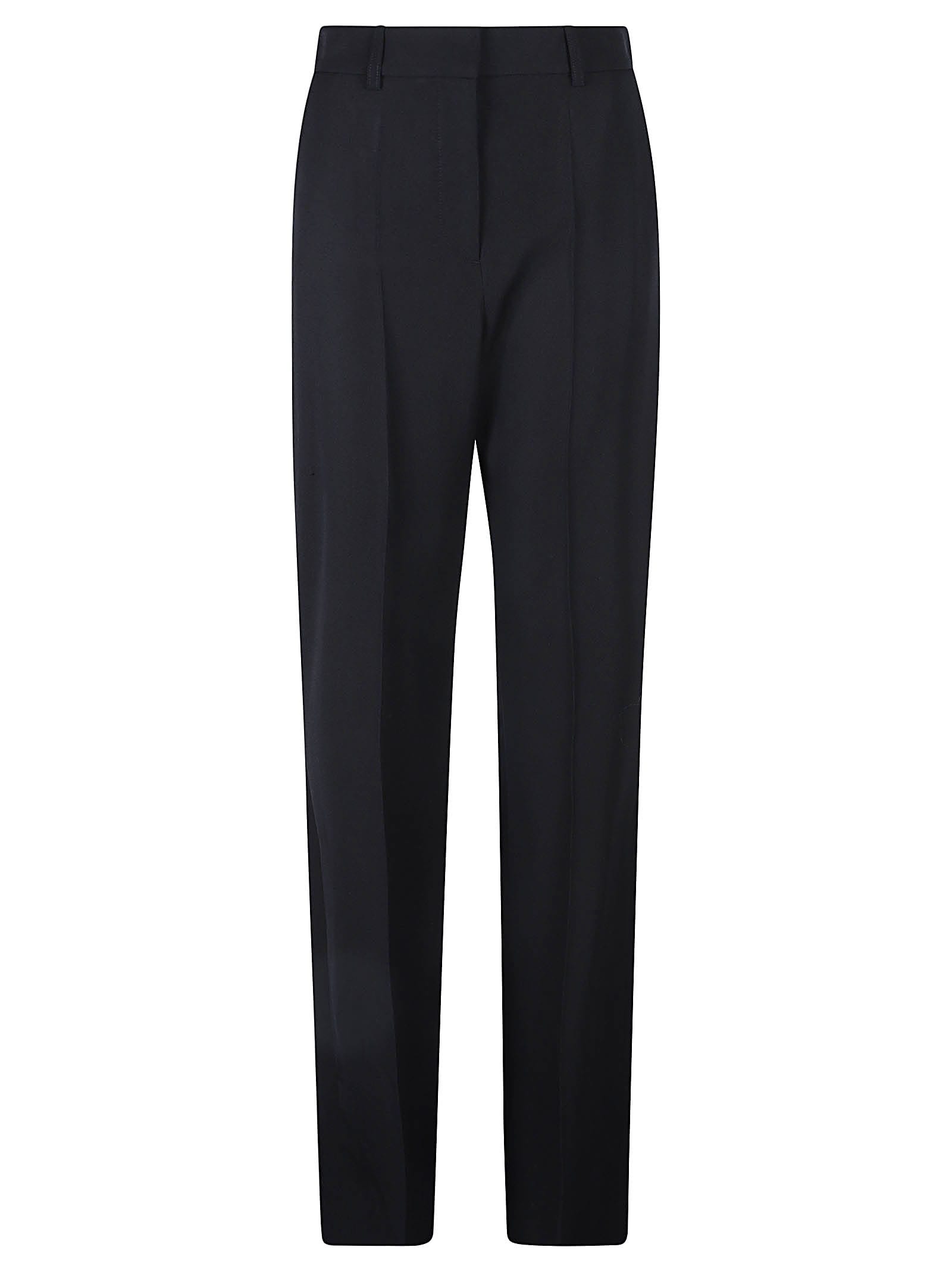 Shop Balmain High-waist Flared Plain Trousers In Black