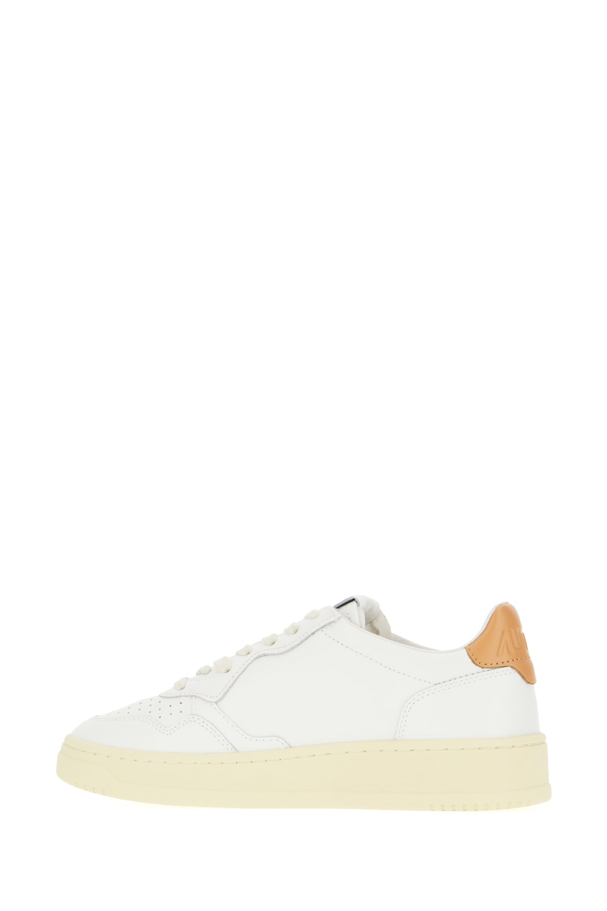 Autry White Leather Medalist Sneakers In White/sand