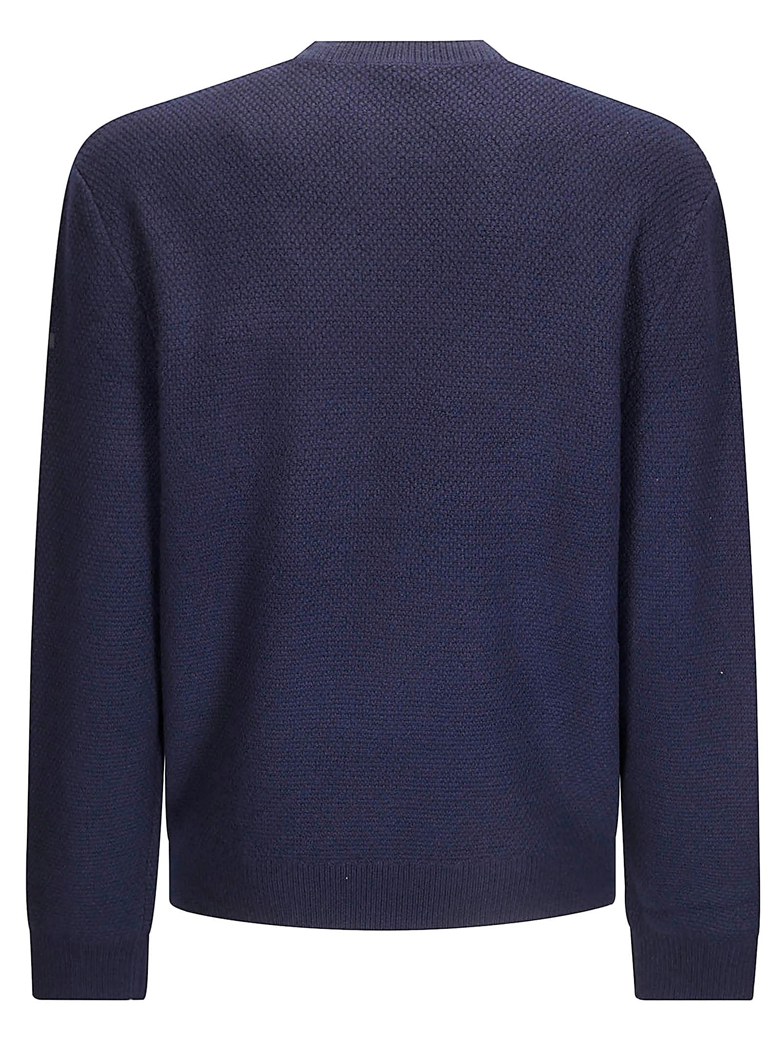 Apc Textured Wool Crew-neck Sweater In Blue