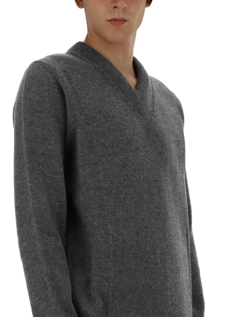 Shop Jil Sander V-neck Scon Shirt In Grey