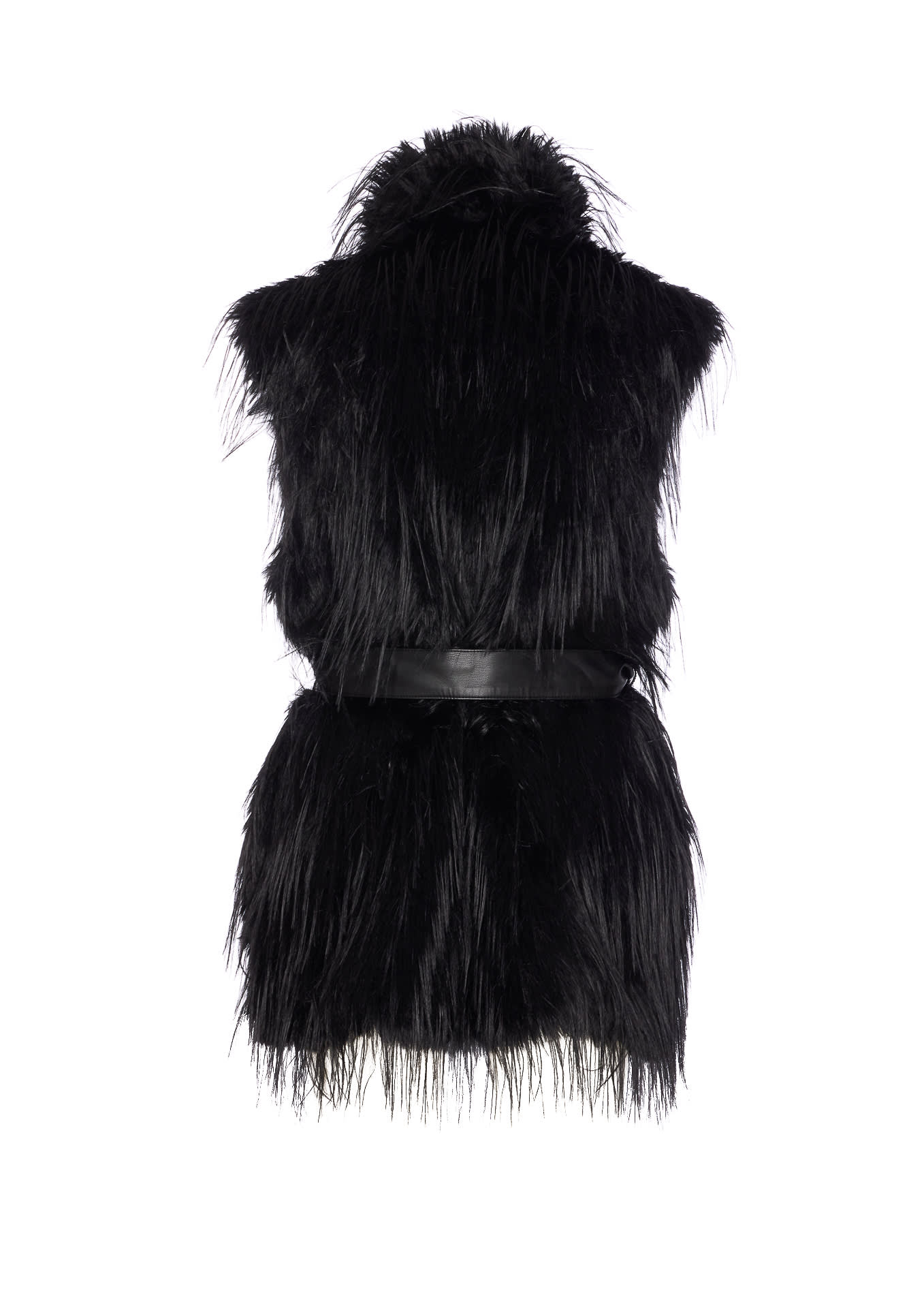 Pinko Neva Faux Fur Vest In Black
