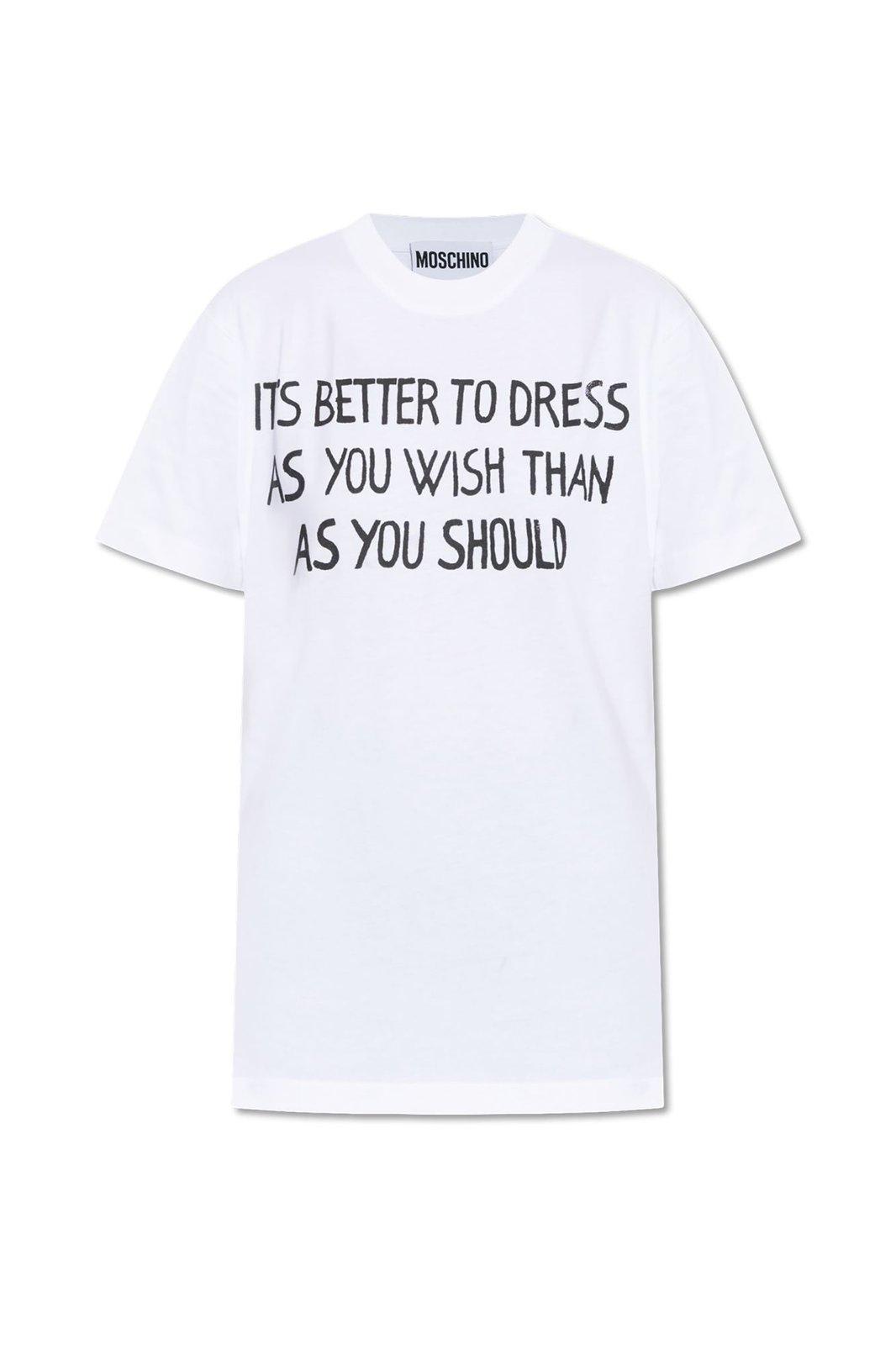 Slogan-printed Crewneck T-shirt