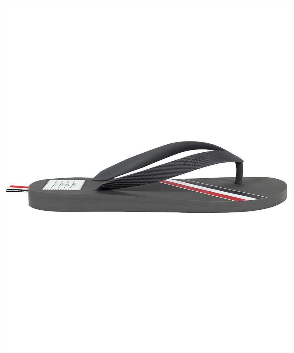 Thom Browne Black Rwb Stripe Flip Flops In Grey