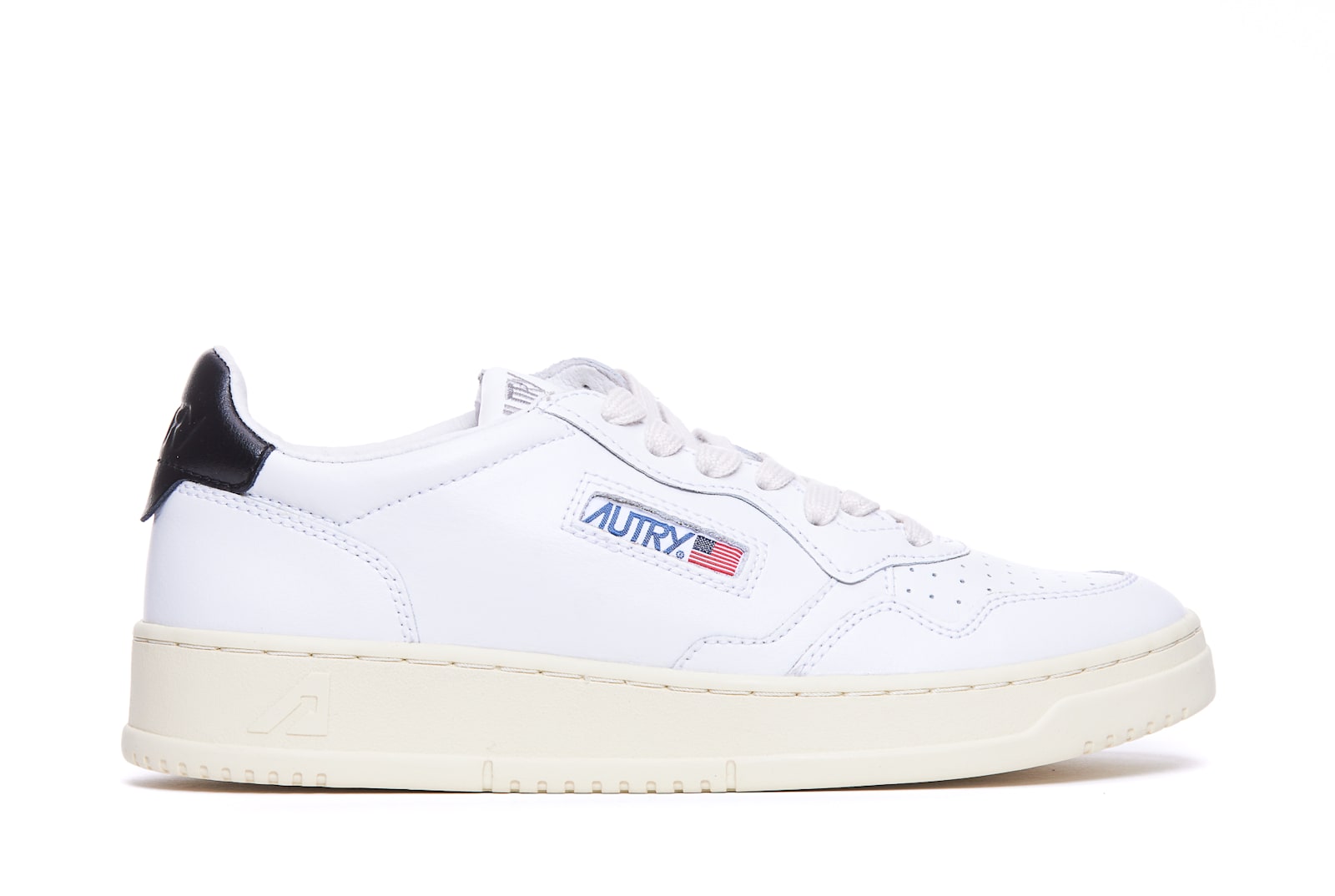 Autry Black And White Leather Sneakers In White