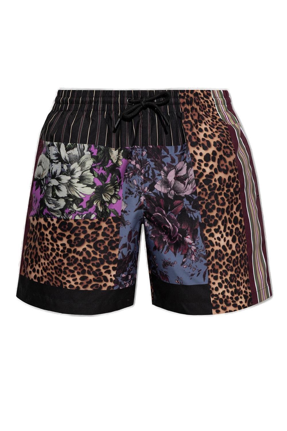 DRIES VAN NOTEN ALL-OVER GRAPHIC PRINTED SWIMMING SHORTS