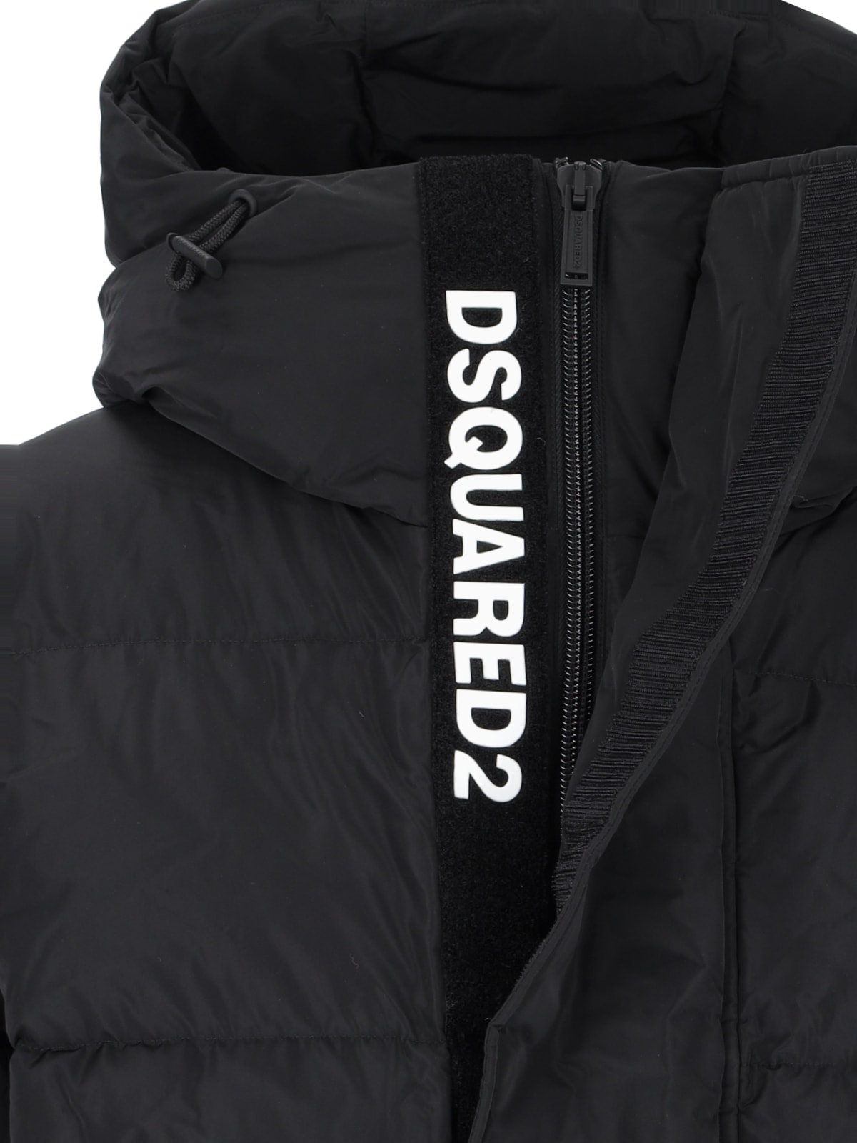 Shop Dsquared2 Camo Crop Puffer Jacket In Black