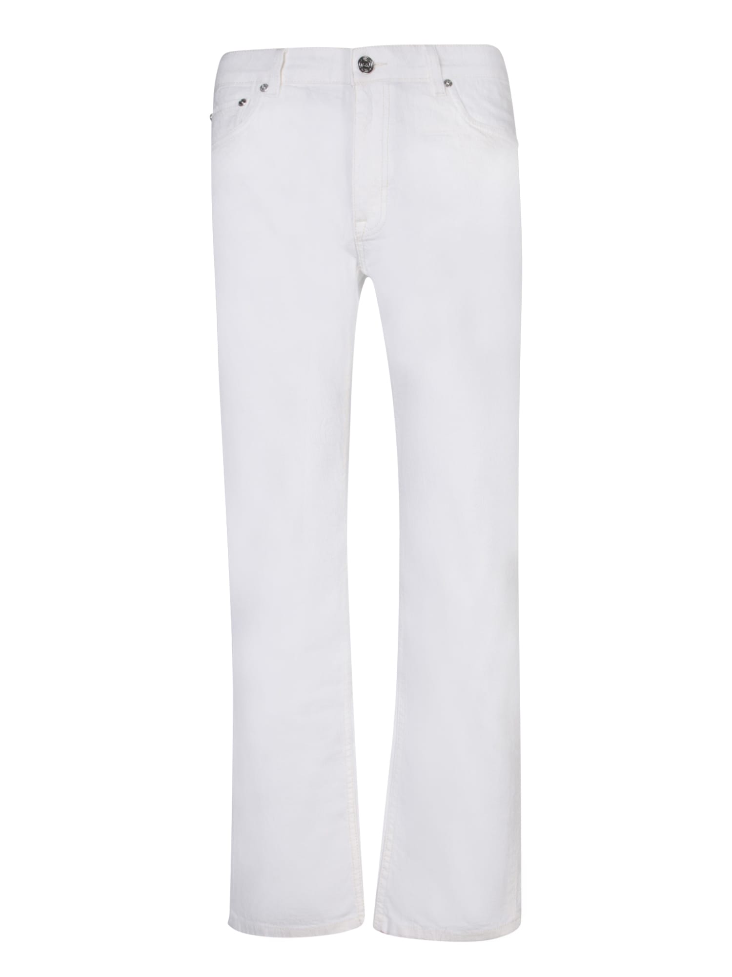 Shop Etro Tonal Paisley White Trousers