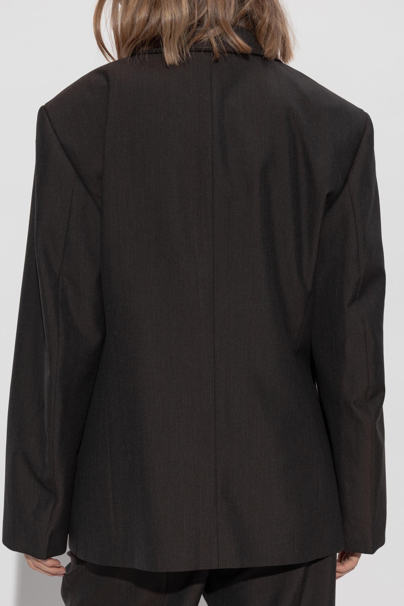 Lemaire Double-breasted Blazer In Black