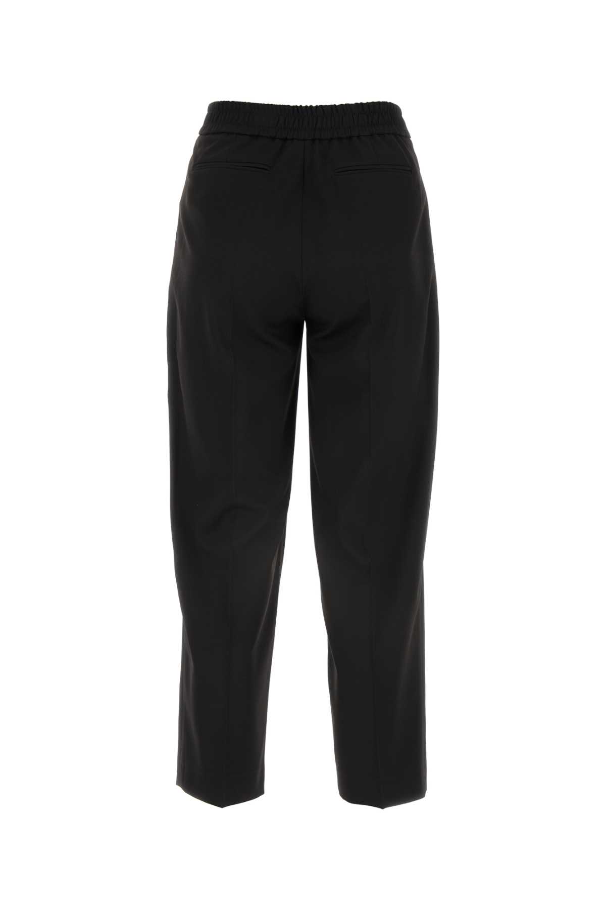 Pt01 Black Stretch Polyester Pant In Nero