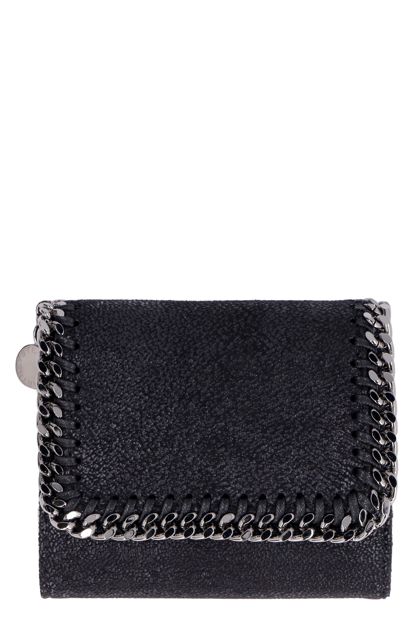 Shop Stella Mccartney Falabella Small Flap Wallet In Black