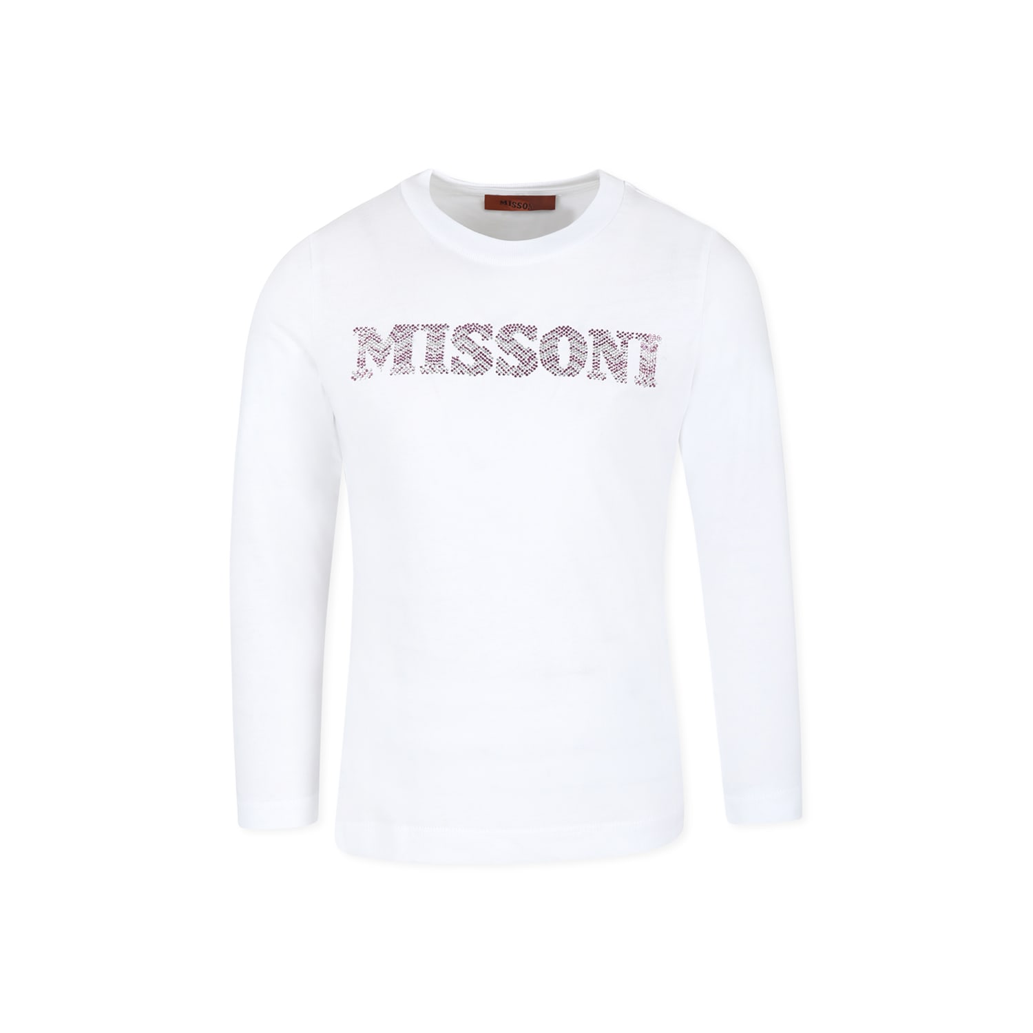 Missoni Kids' White T-shirt For Girl With Logo