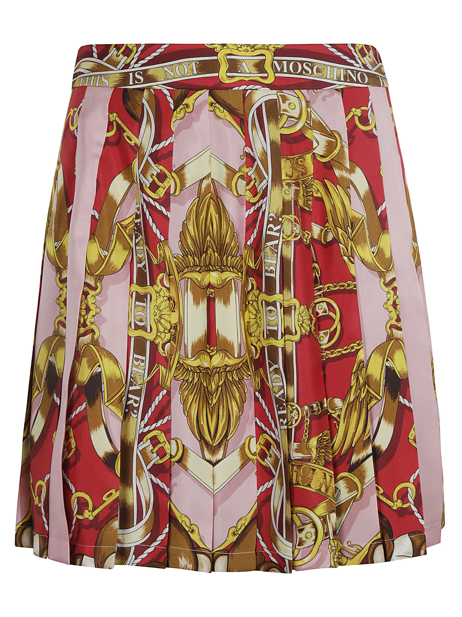 Moschino Pleated Printed Short Skirt