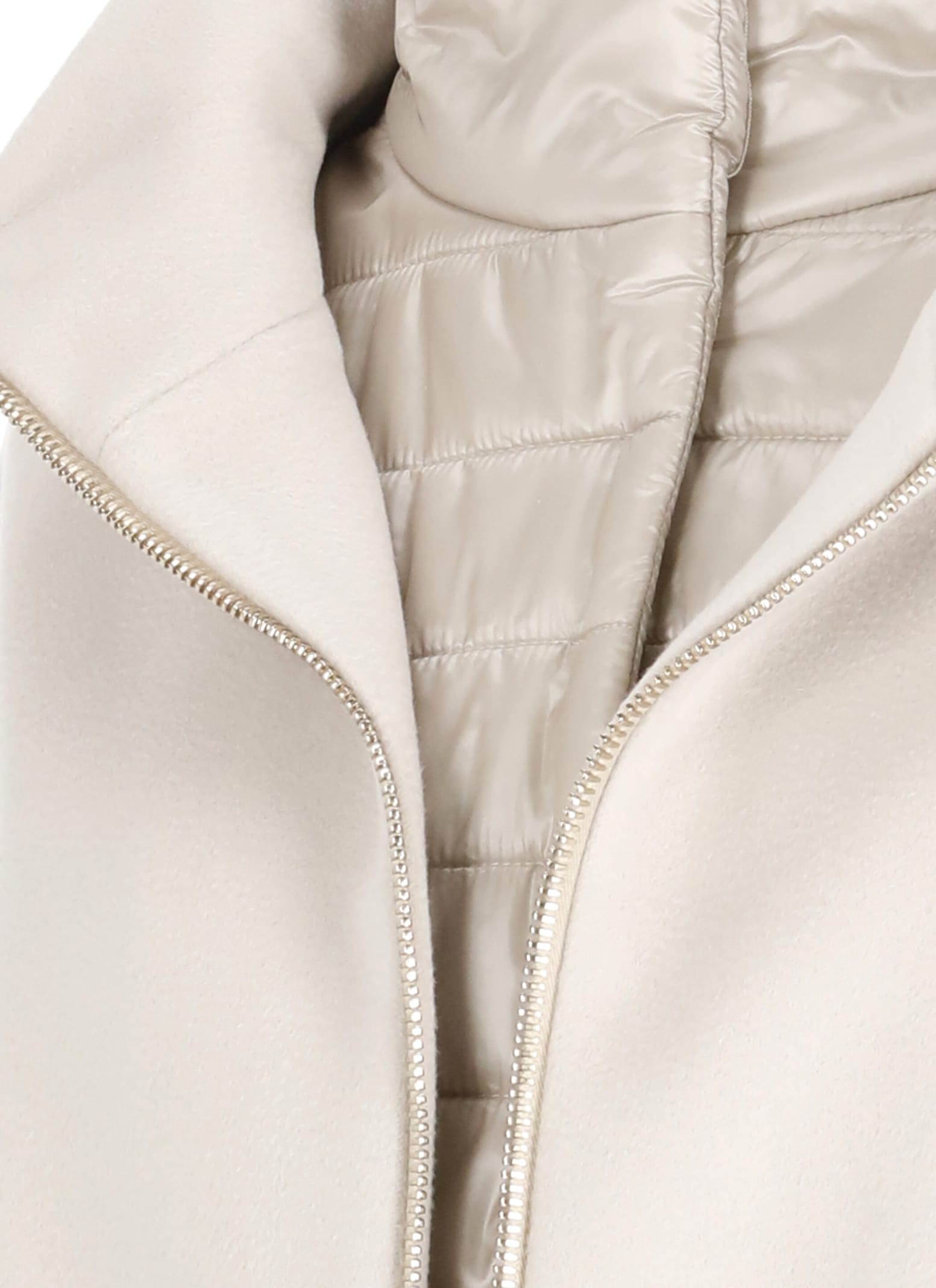 Herno Coat In Luxury Wool And Nylon Ultralight In Neutral