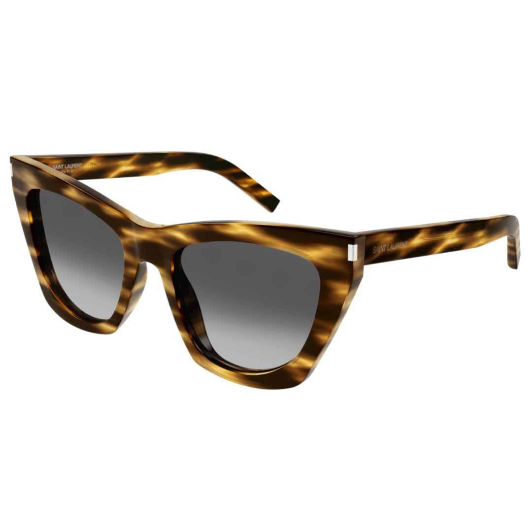 Saint Laurent Eyewear Kate Cat Eye Frame Sunglasses In Havana-havana-grey