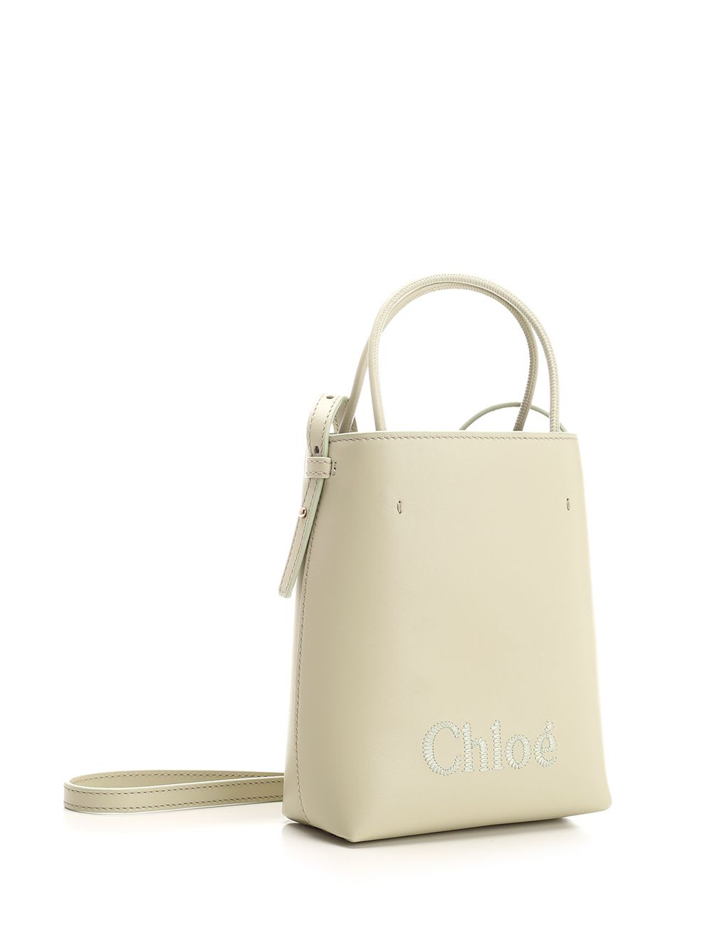 Shop Chloé Sense Micro Tote In White