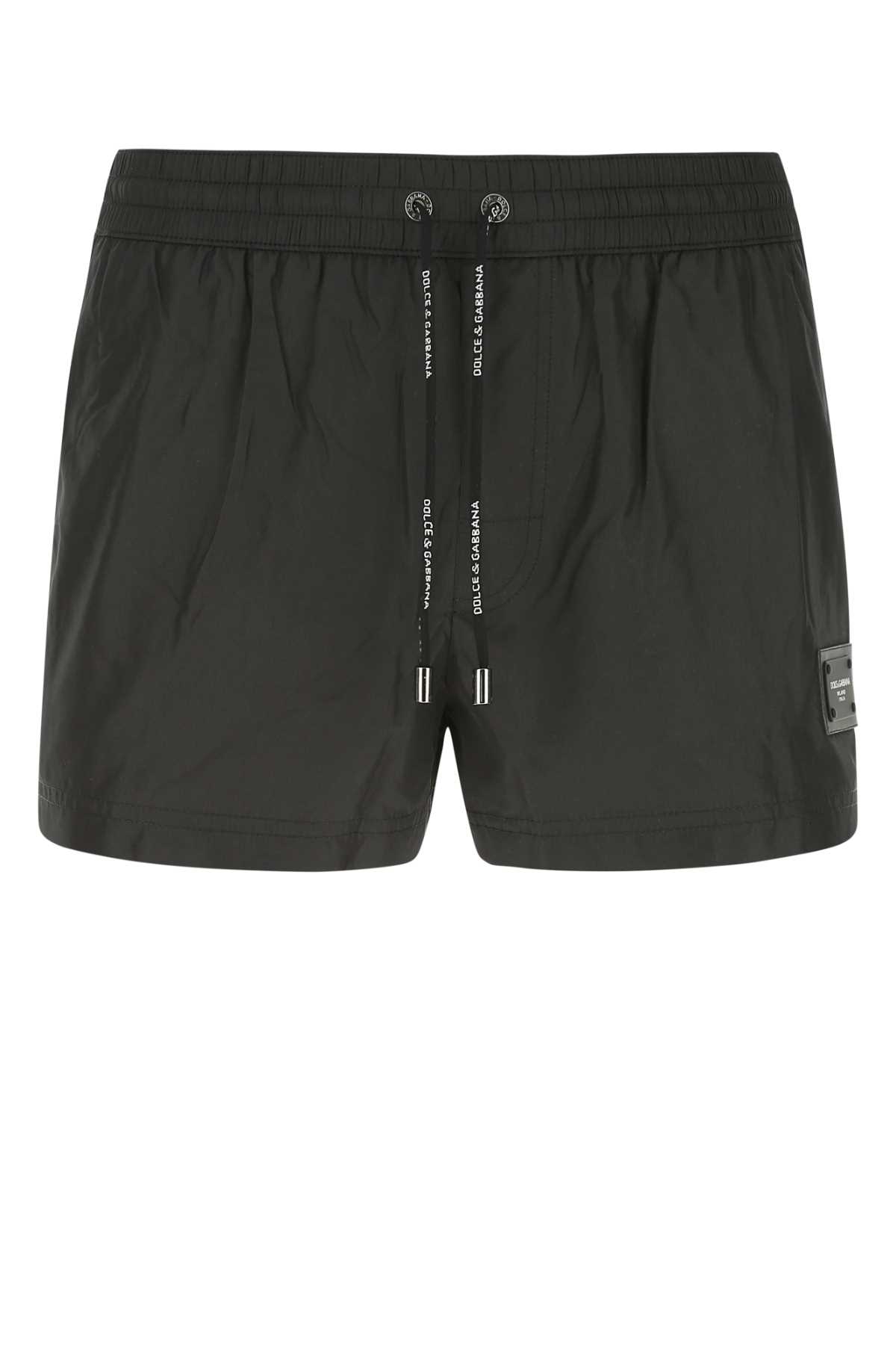 Shop Dolce & Gabbana Black Polyester Swimming Shorts In N0000