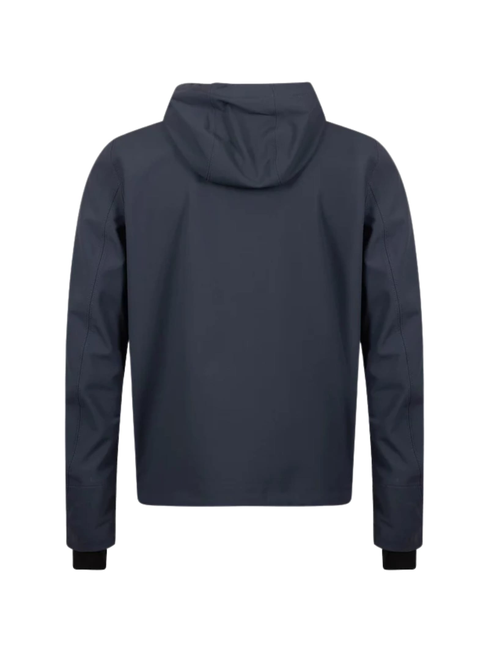 K-way Hooded Jacket With Long Sleeves And Elastic Cuffs In Blue