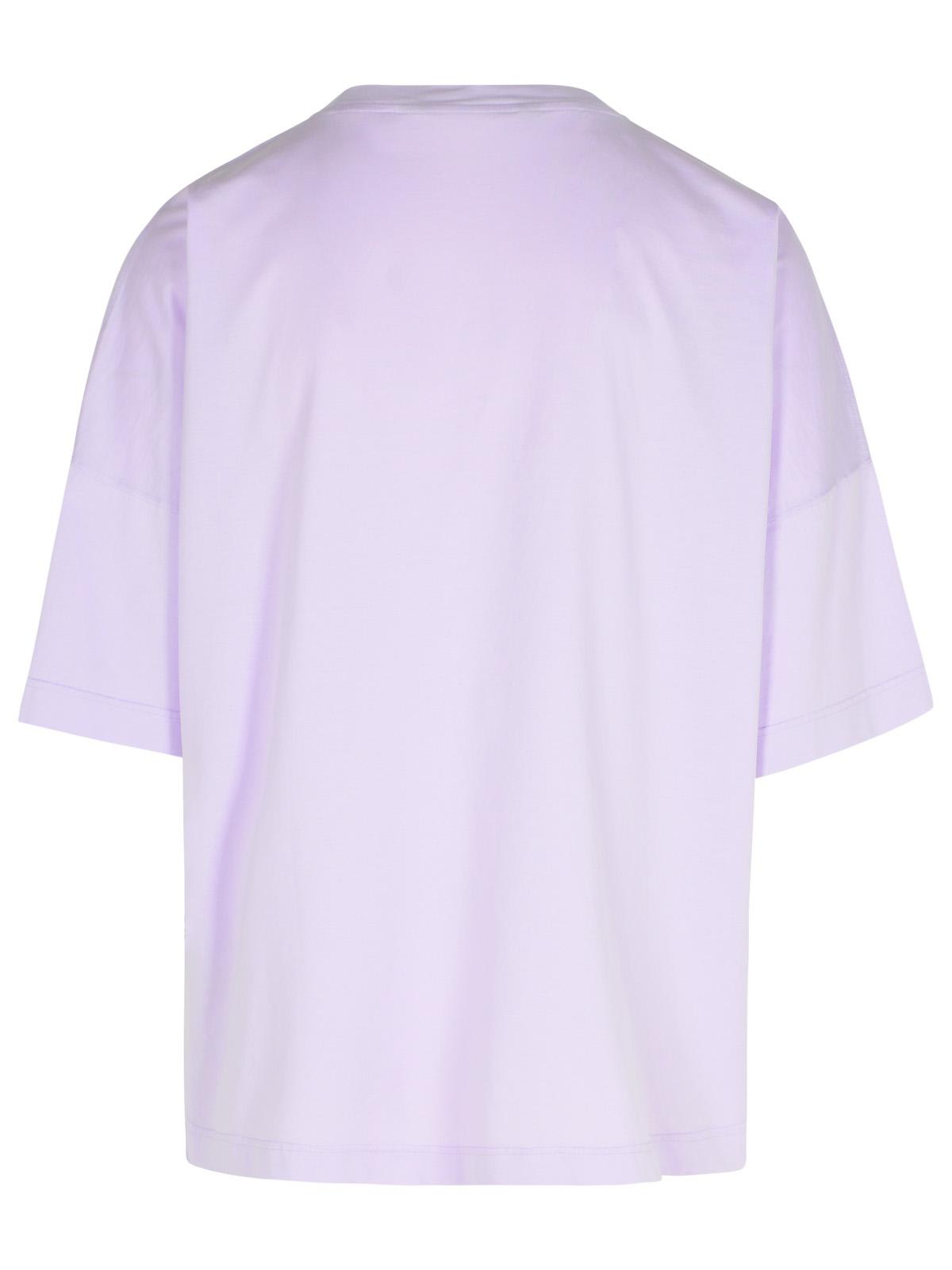 Shop Palm Angels Neon Lilac Cotton T-shirt In Liliac