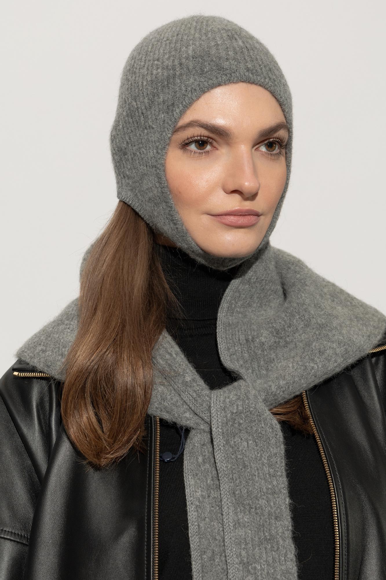 Jacquemus Ribbed Ear Flap Cap With Fuzzy Texture In Gray