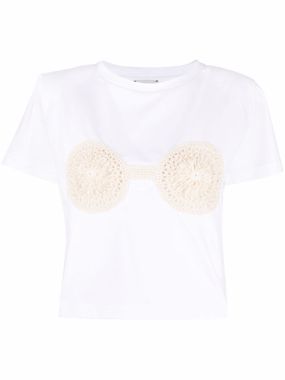 Shop Magda Butrym Iconic Cropped T-shirt In White