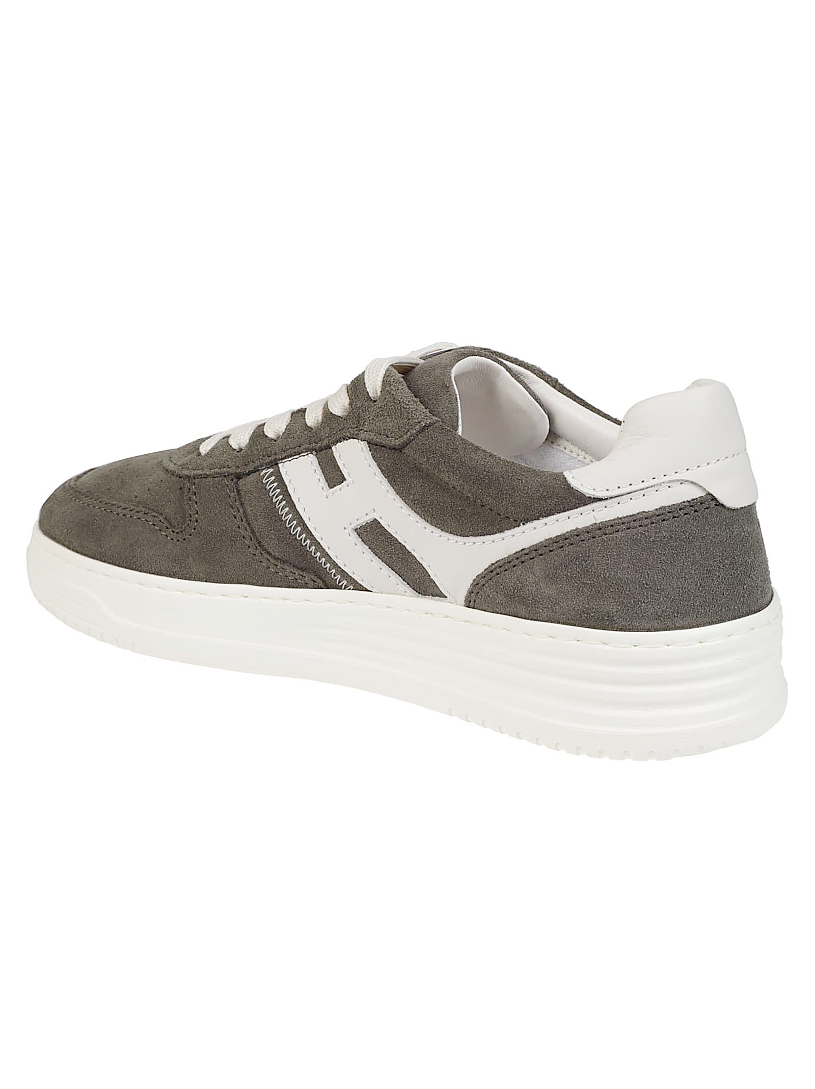 Hogan Lace-up Suede Sneakers With Memory Foam Insole In Gray