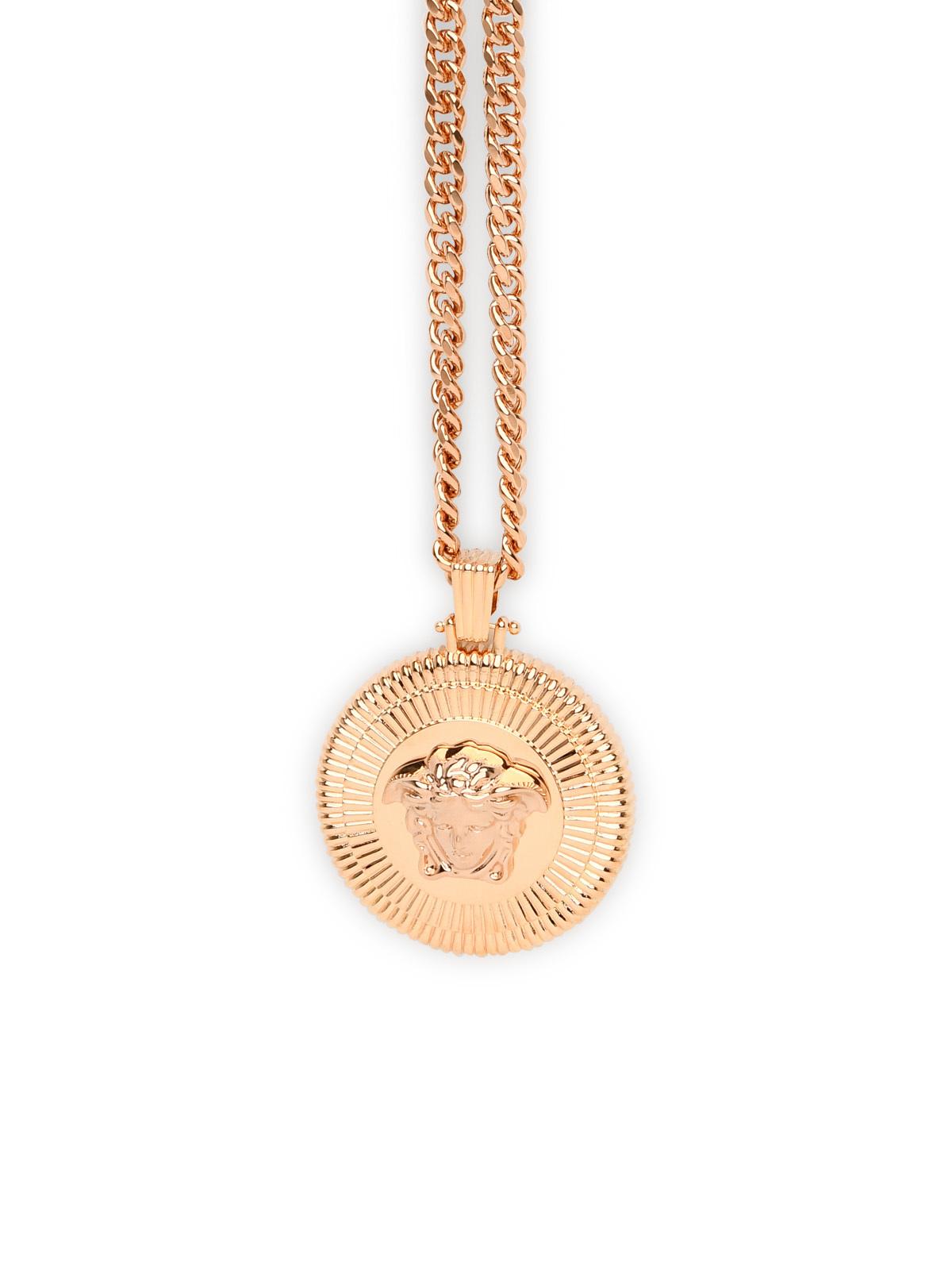 Shop Versace Gold Brass Medusa Biggie Necklace