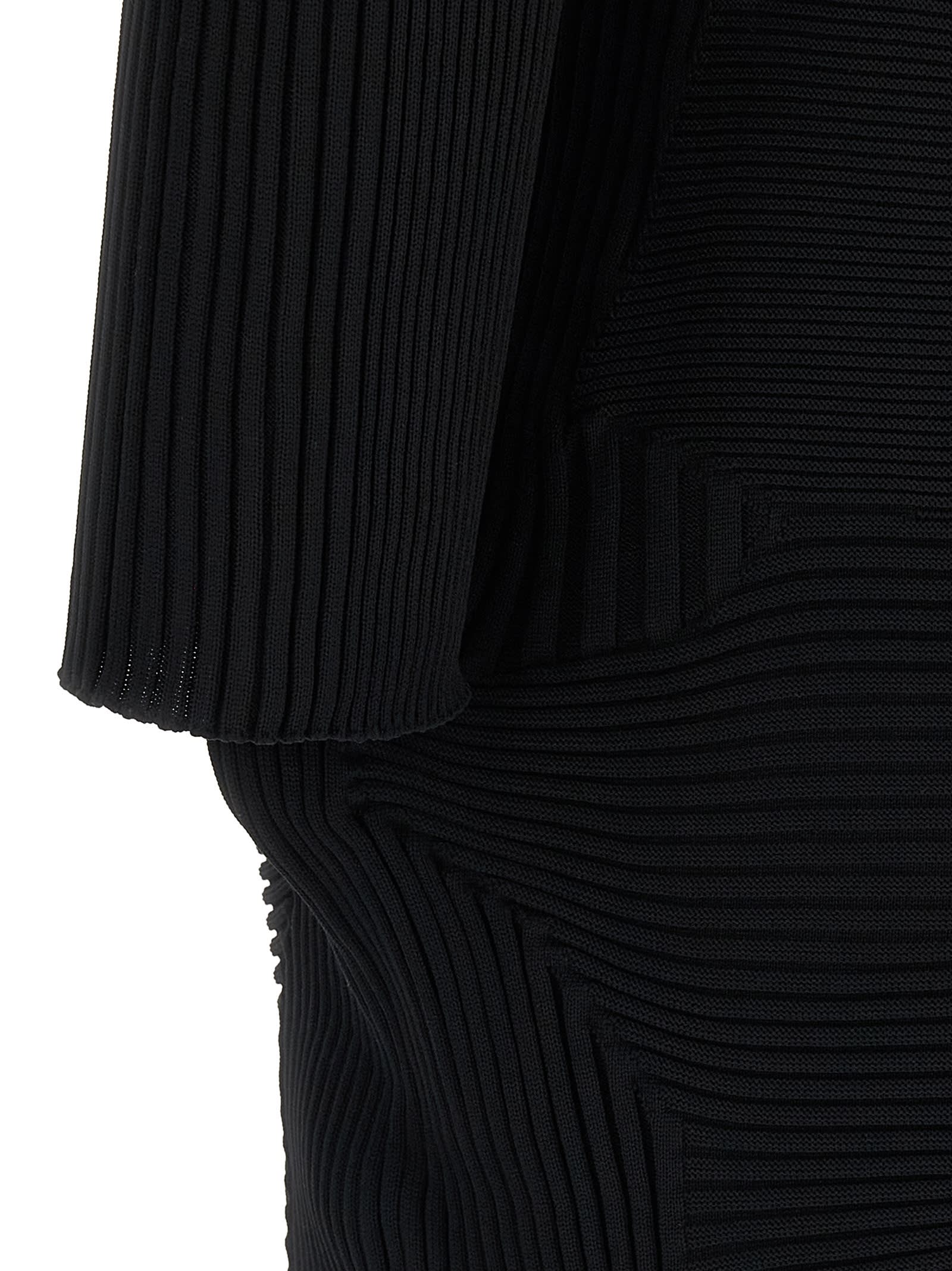 Issey Miyake Kone Kone Patchwork Pleated Midi Dress In Black