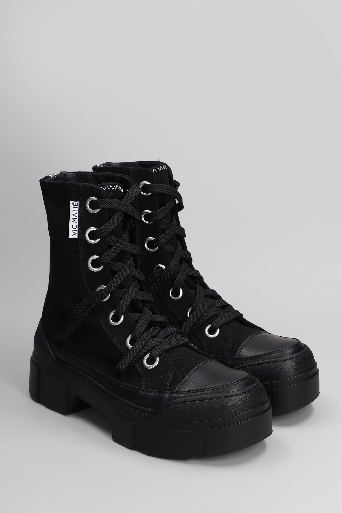 VIC MATIE BARDO-NILO 101 COMBAT BOOTS IN BLACK FABRIC 