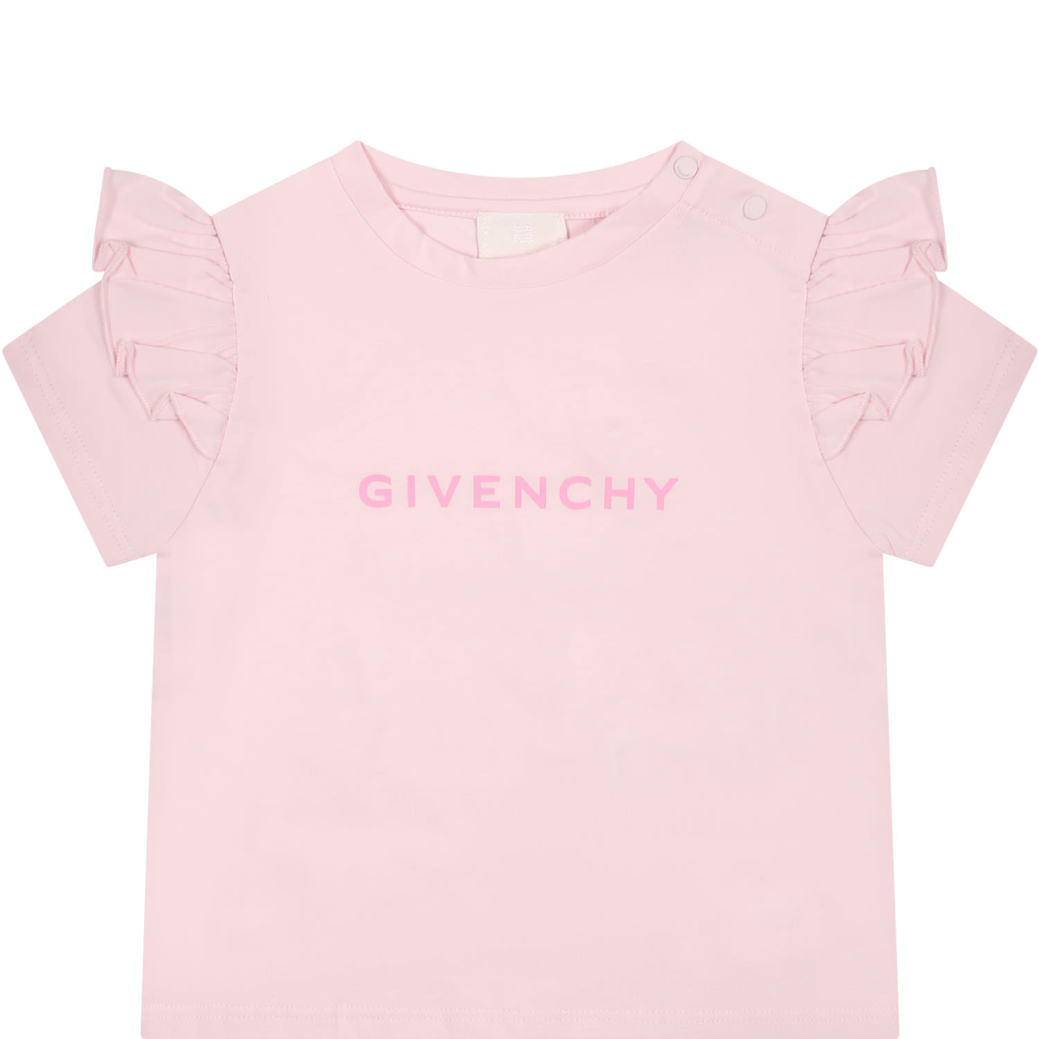 Givenchy Pink T-shirt For Baby Girl With Logo