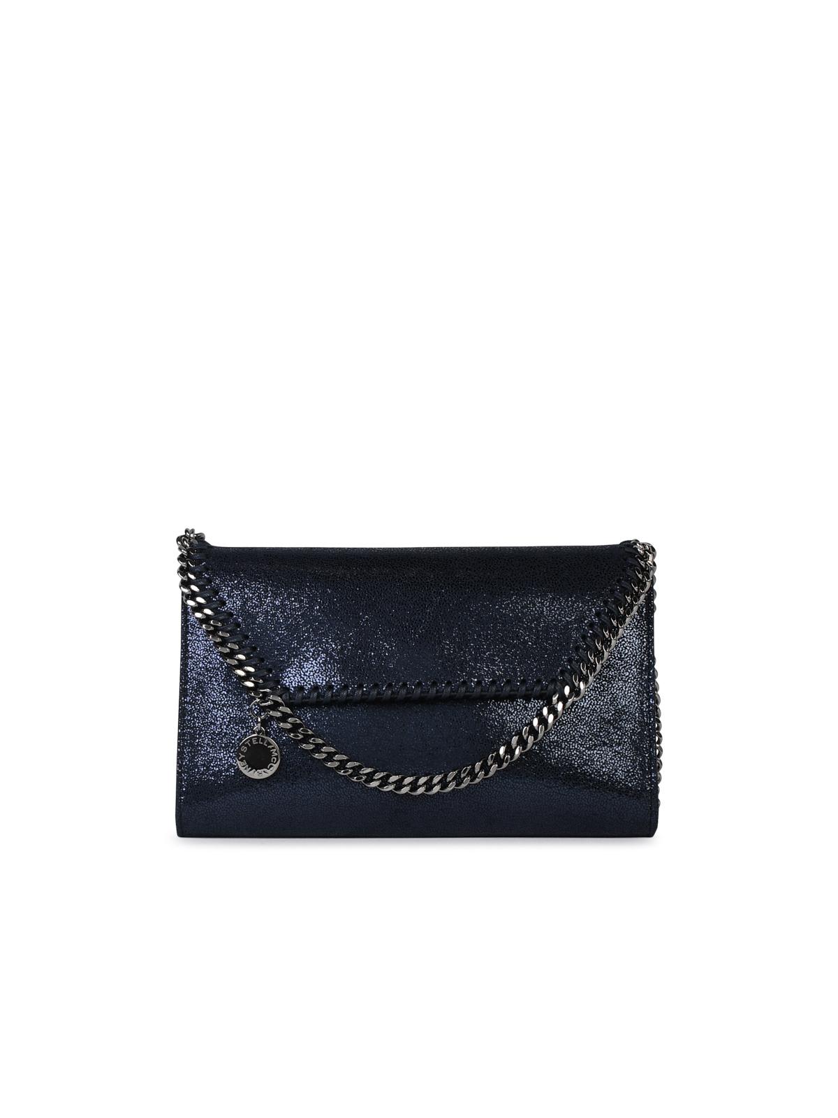 Shop Stella Mccartney Falabella Bright Blue Recycled Polyester Mini Crossbody Clutch