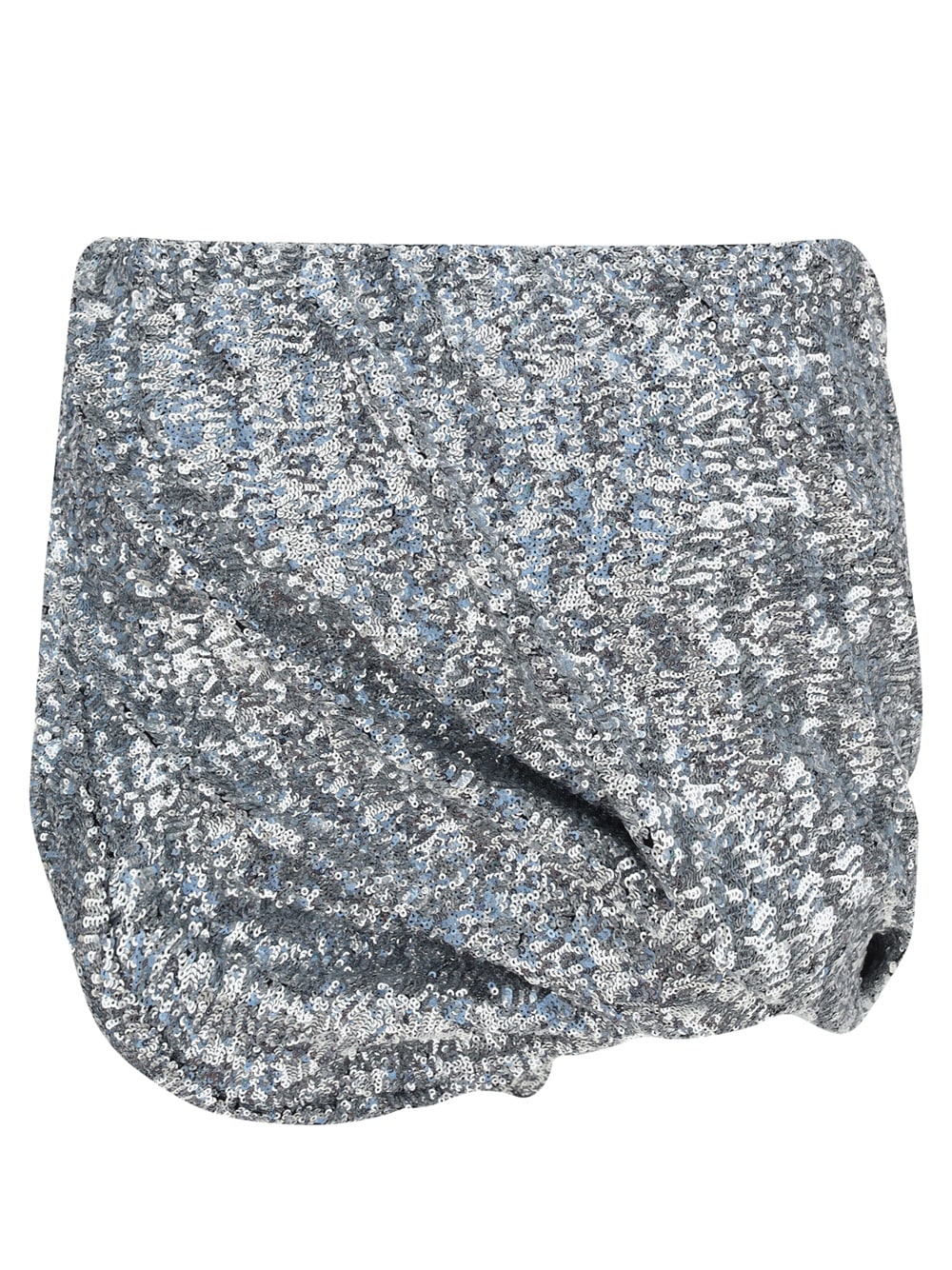 Shop Attico Mini Skirt In Silver