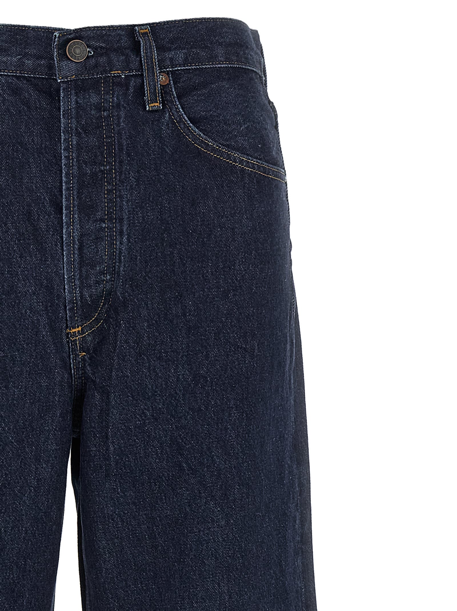 Agolde Lady's Wide-leg Jeans With Five Pockets In Blue