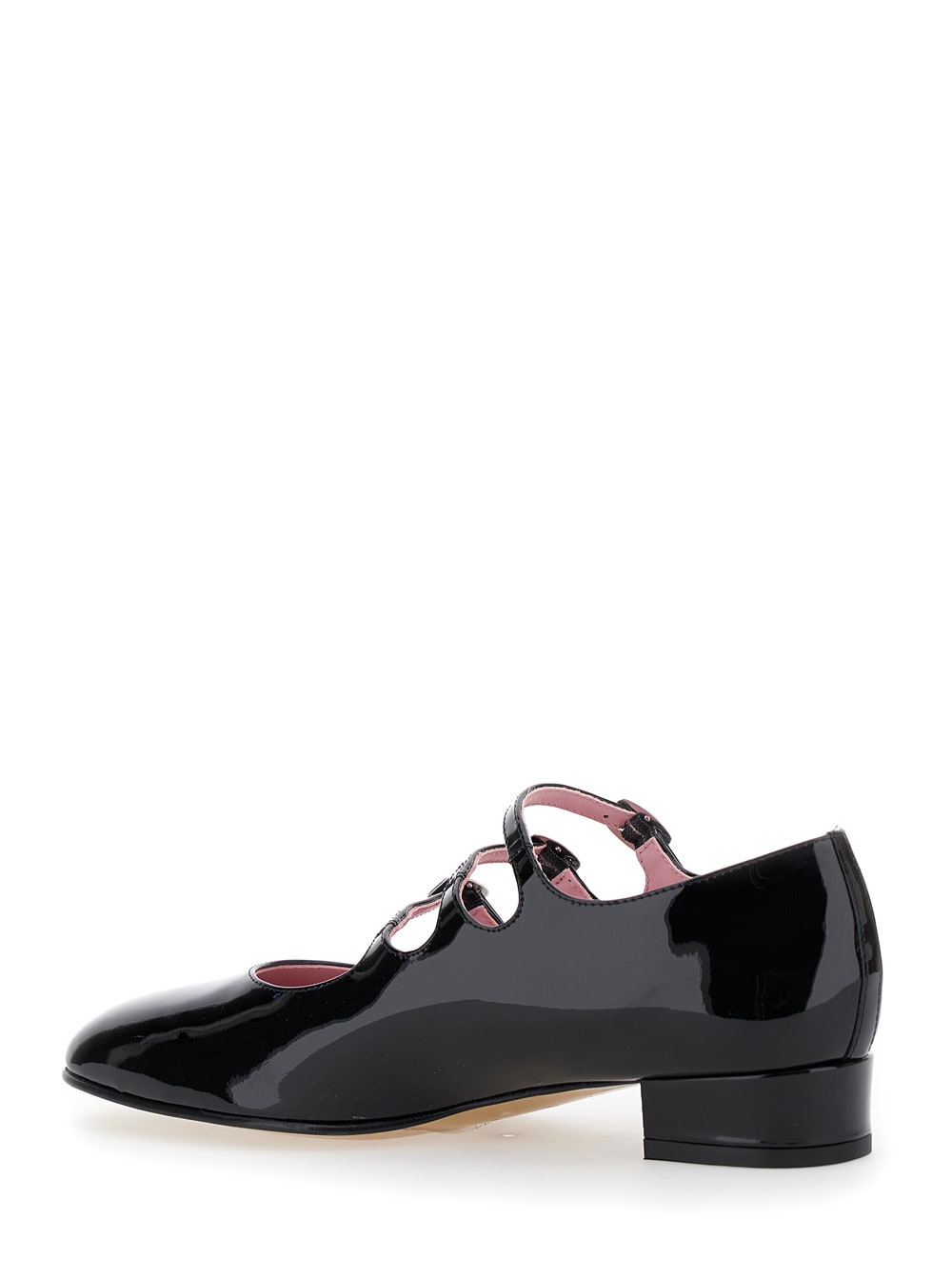 Shop Carel Kina Black Mary Janes With Straps And Block Heel In Patent Leather Woman