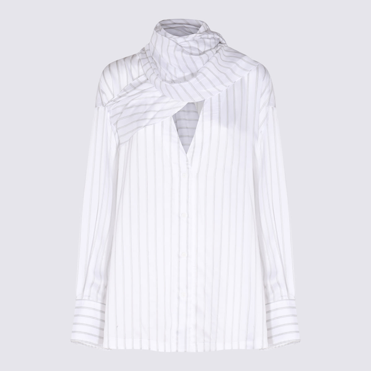 Shop Attico White Silk Shirt