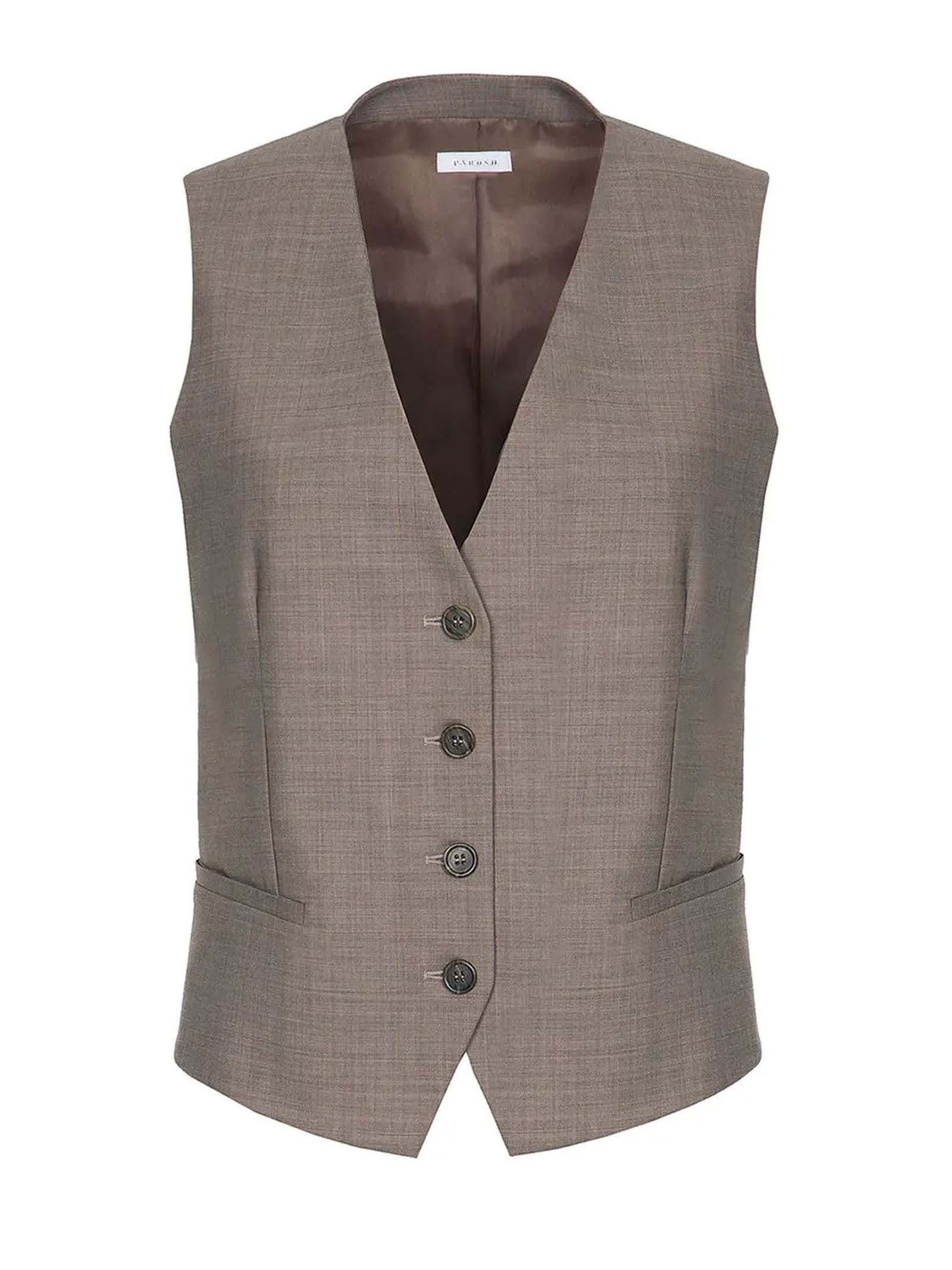 P.A.R.O.S.H BROWN WOOL VEST