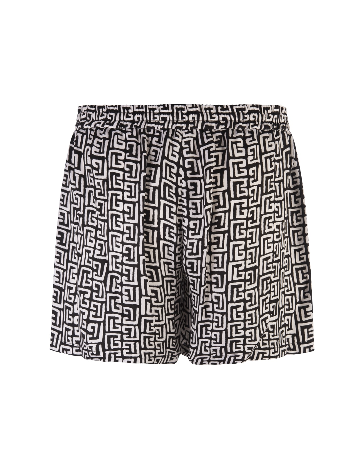 Shop Balmain Black Shorts With Monogram Motif