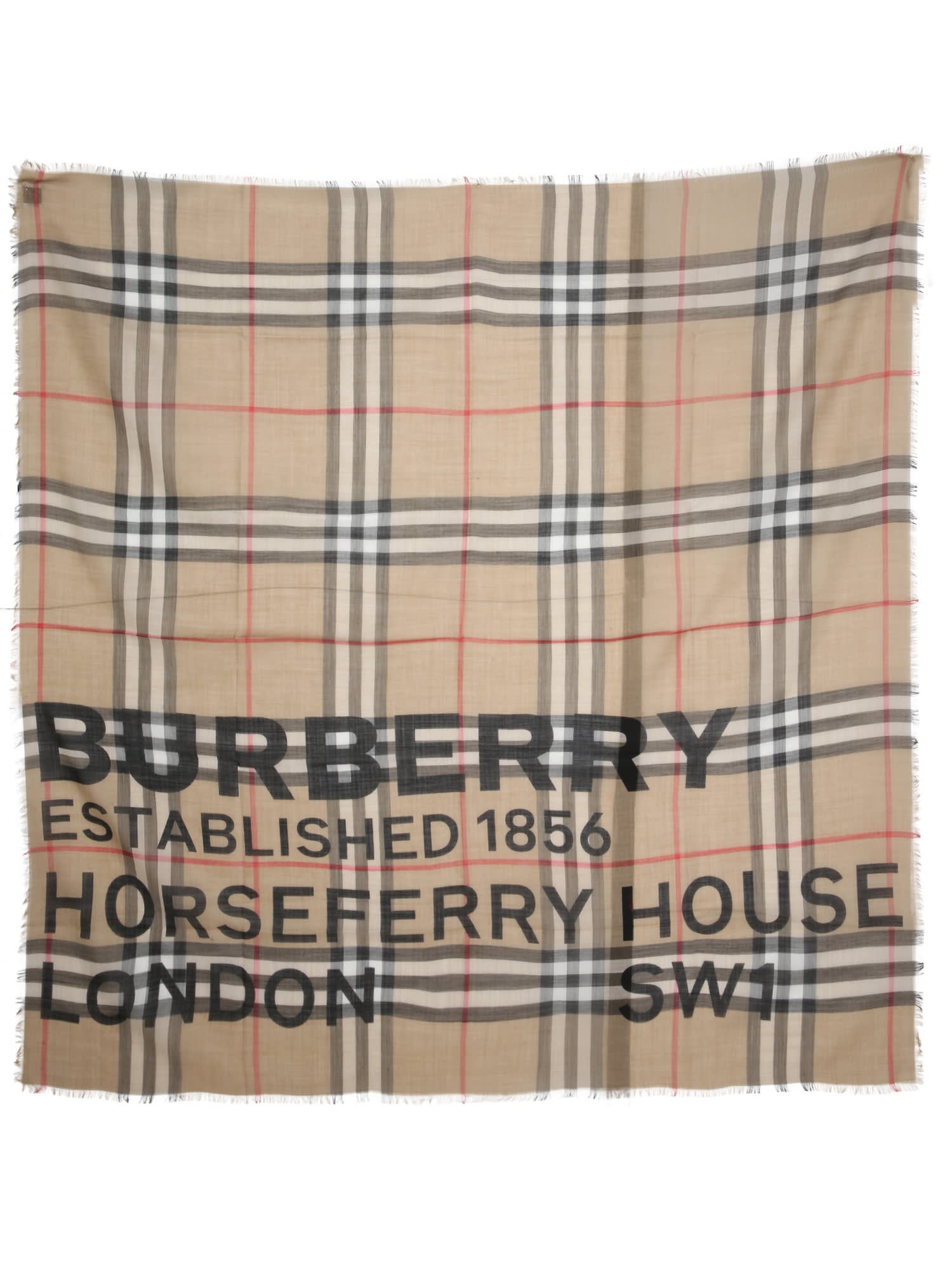 Burberry Scarf With Logo Print