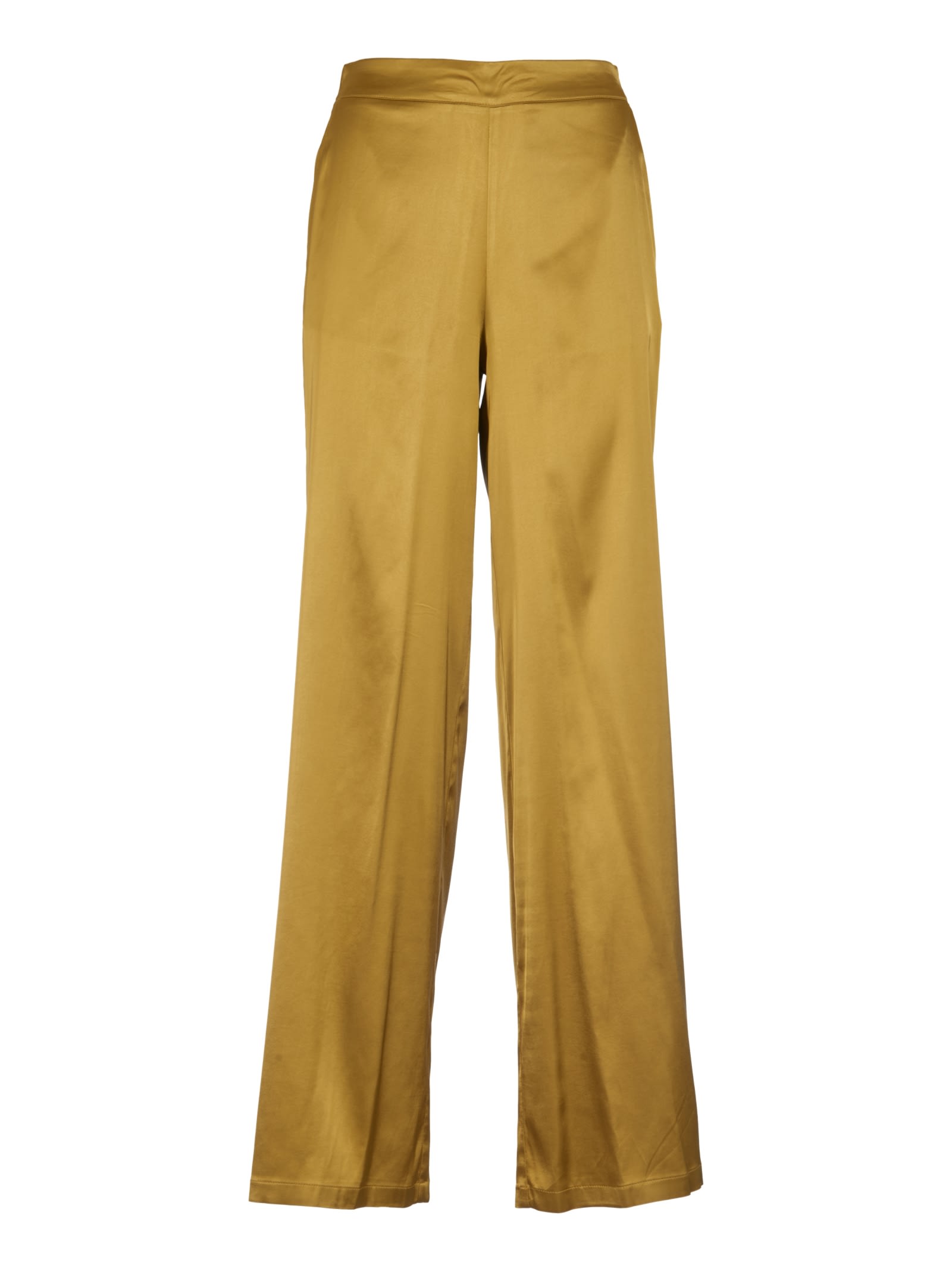 Elastic Waist Wide Straight Leg Trousers