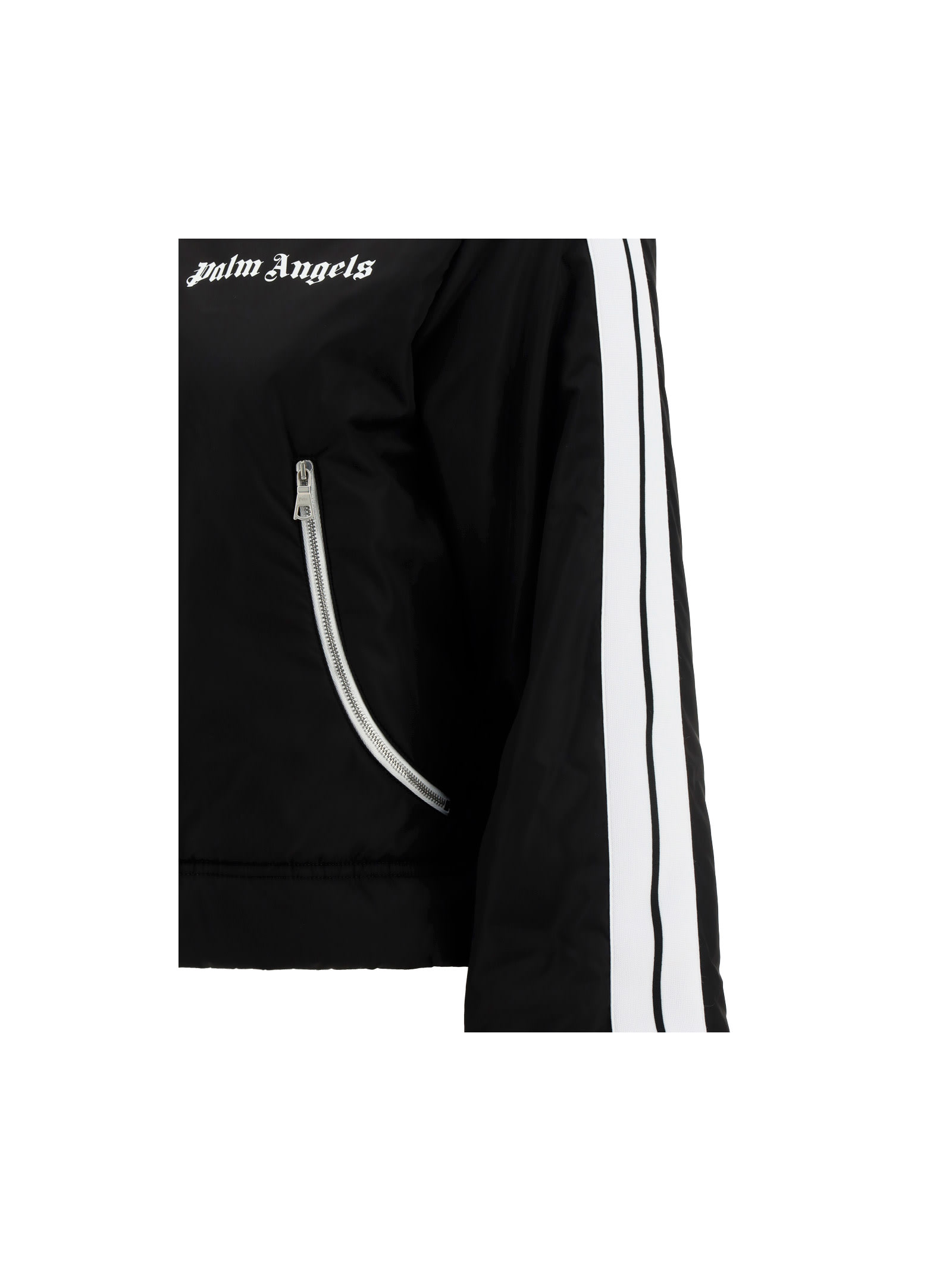 Shop Palm Angels Light Weight Puffer Jacket In Black White